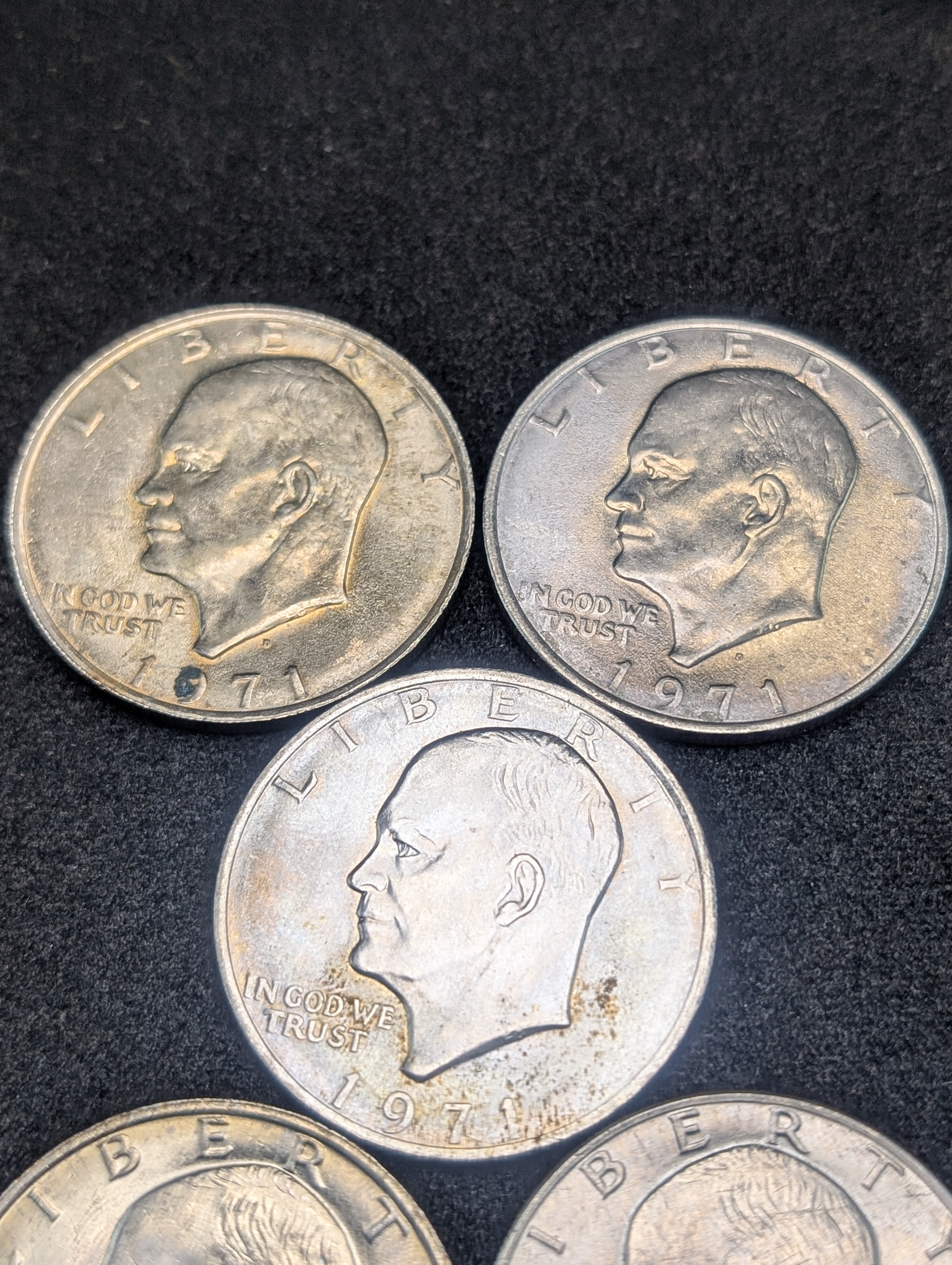 (5) 1971-D Eisenhower Dollars
