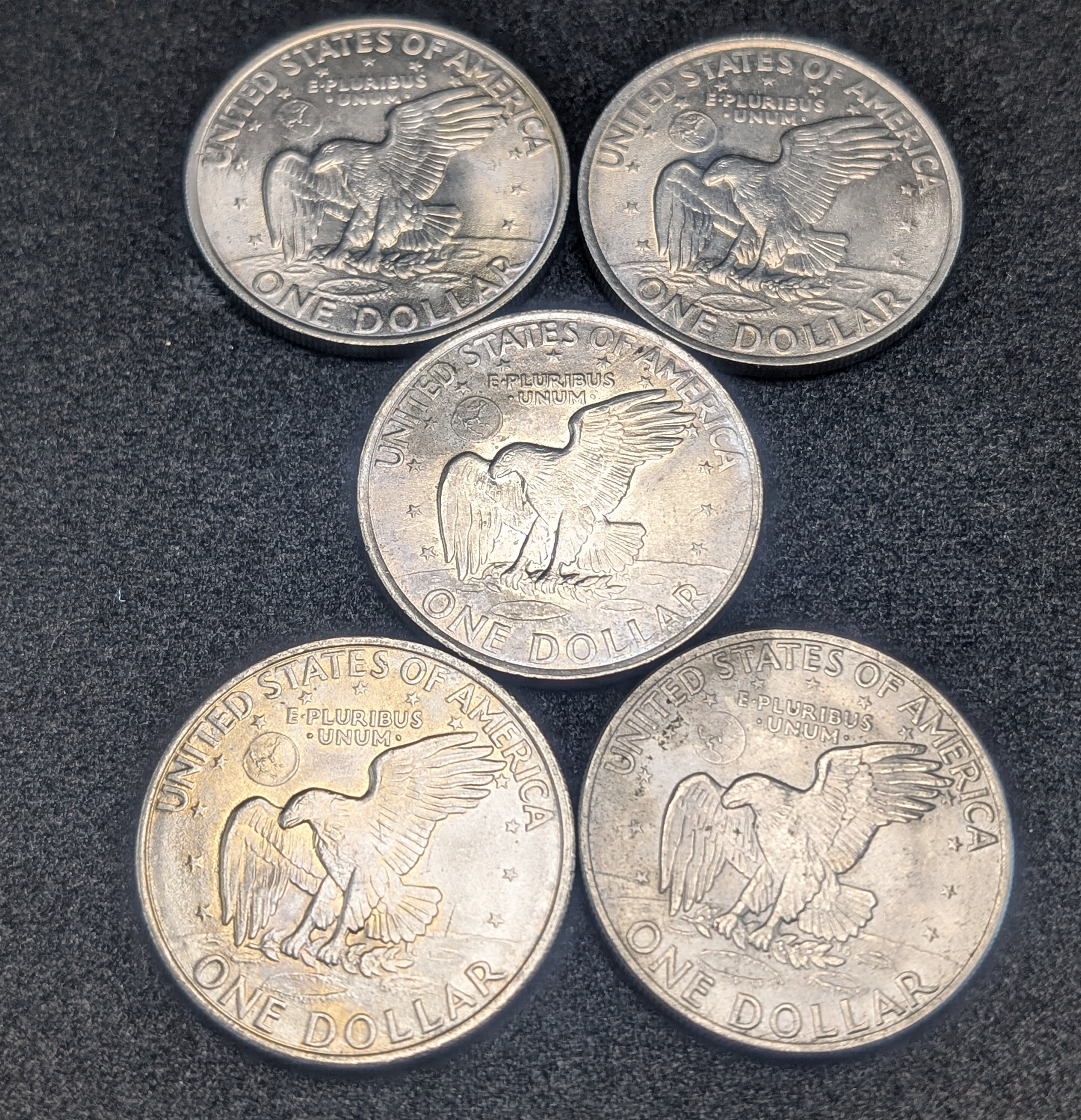 (5) 1971-D Eisenhower Dollars