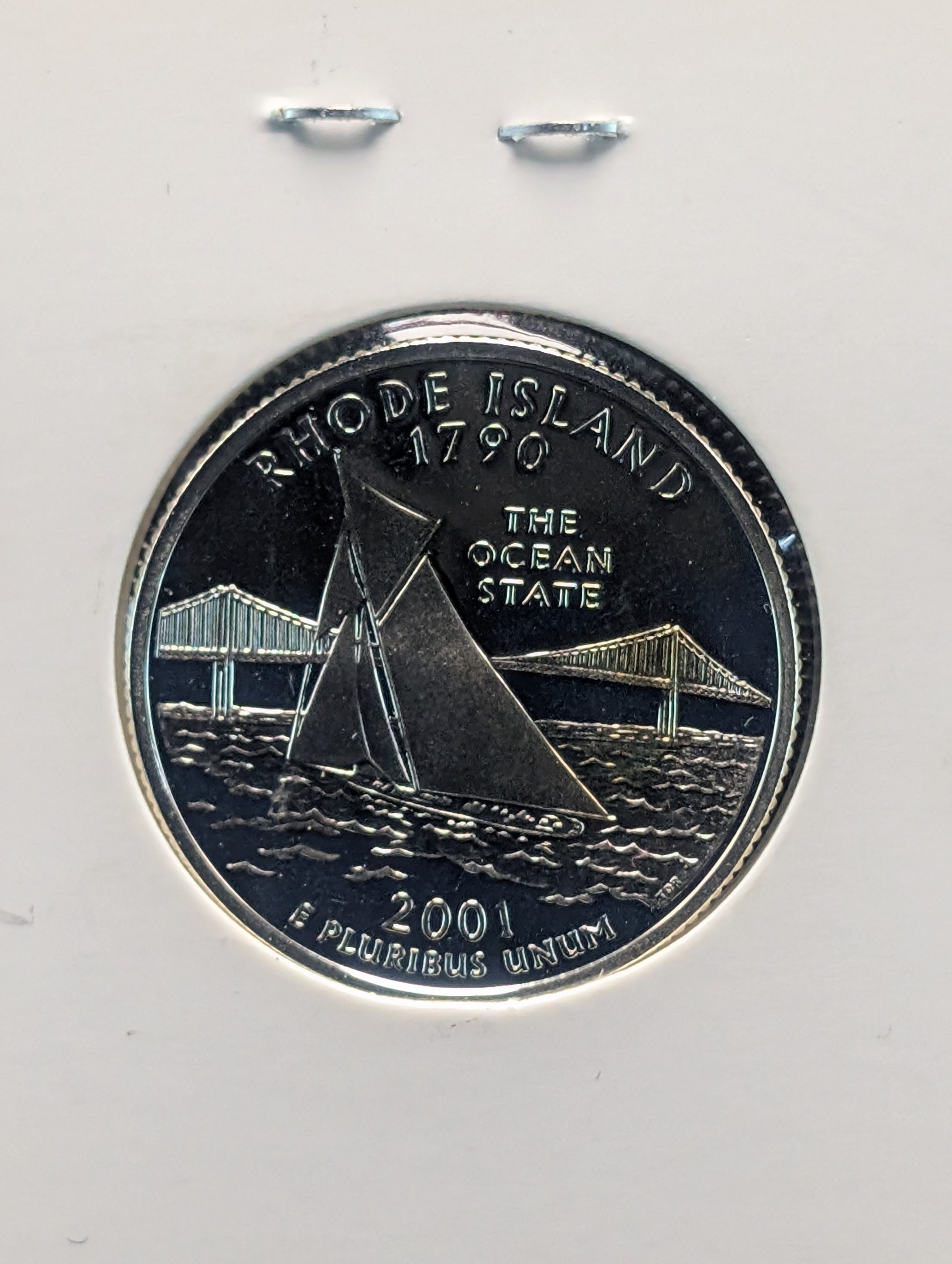 2001-S Proof 90% Silver State Quarter, Rhode Island (RI)