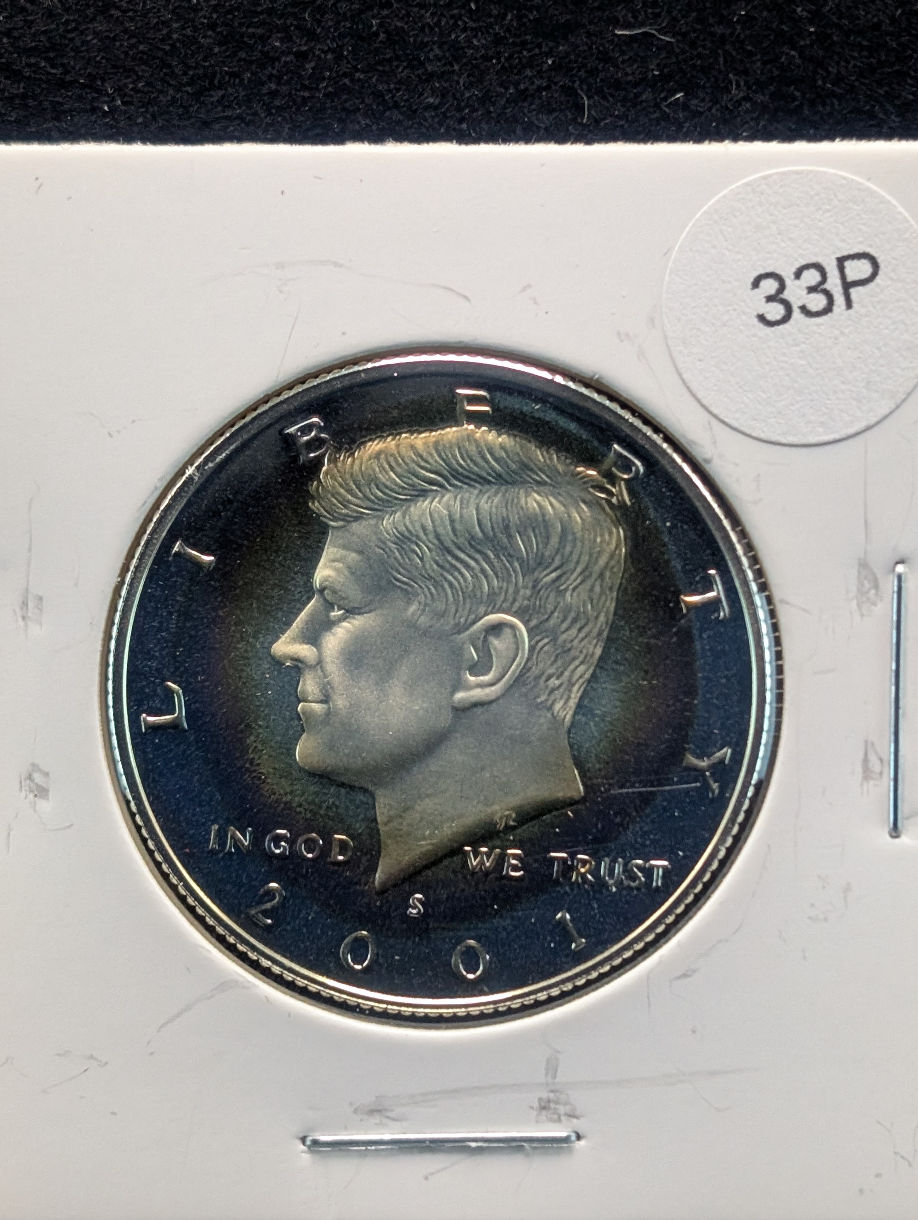 2001-S 90% Silver, Kennedy Half Dollar with Toning