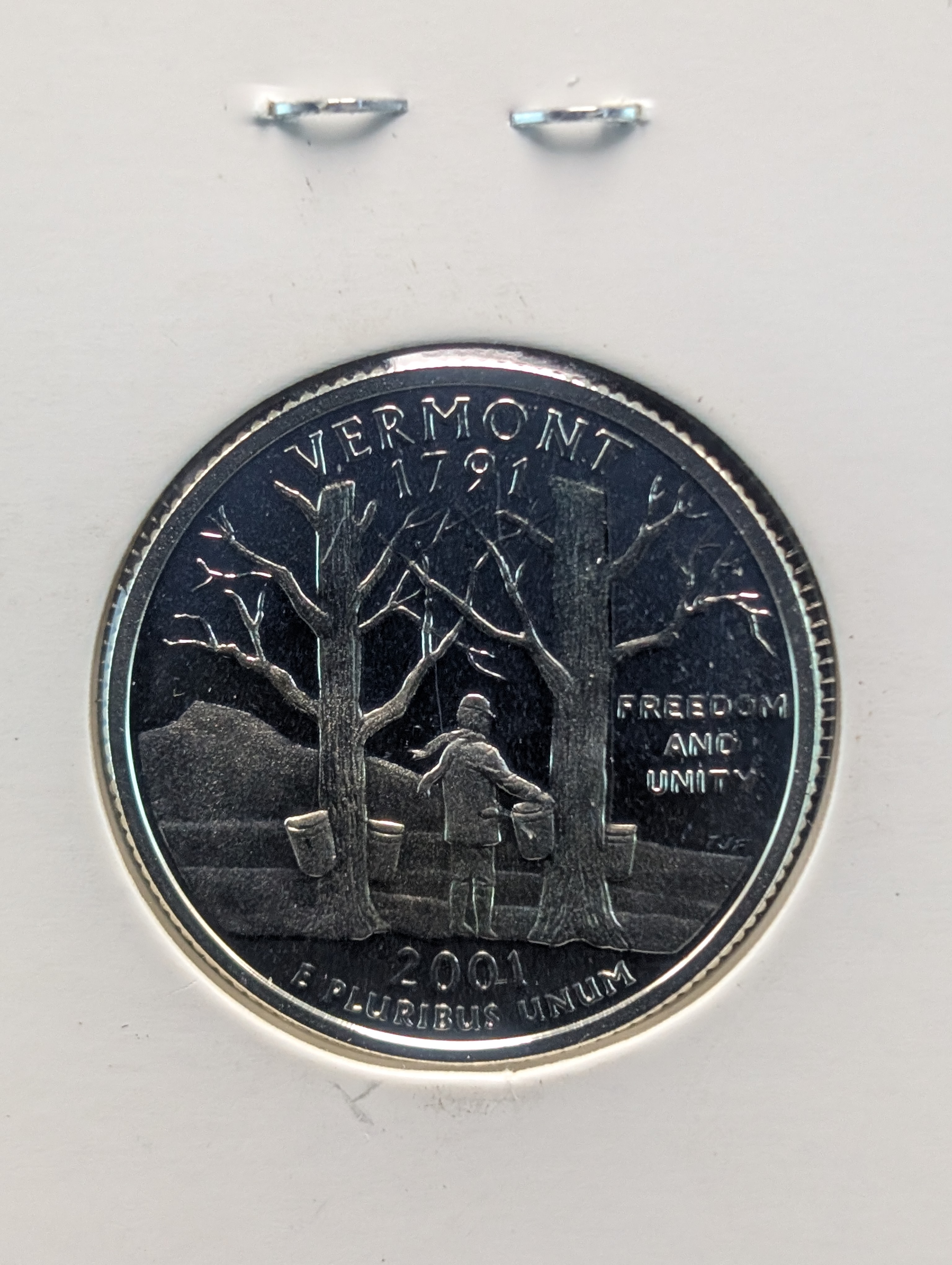 2001-S Proof 90% Silver State Quarter, Vermont (VT)
