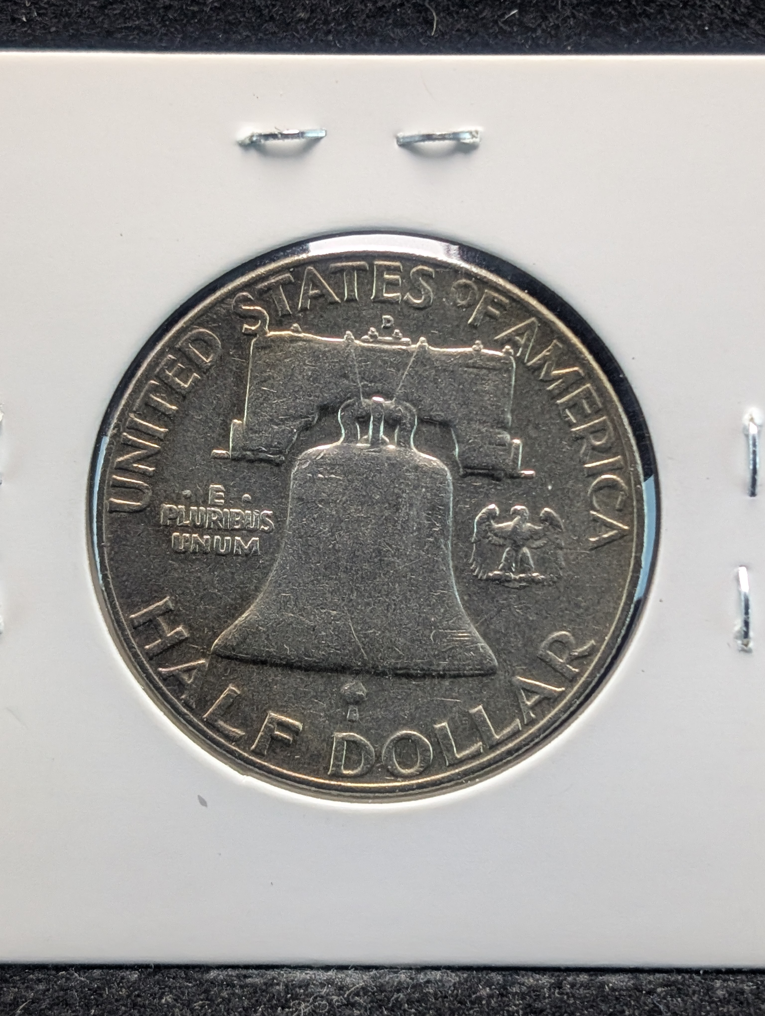 1960-D Franklin Half Dollar, 90% Silver, Light Toning