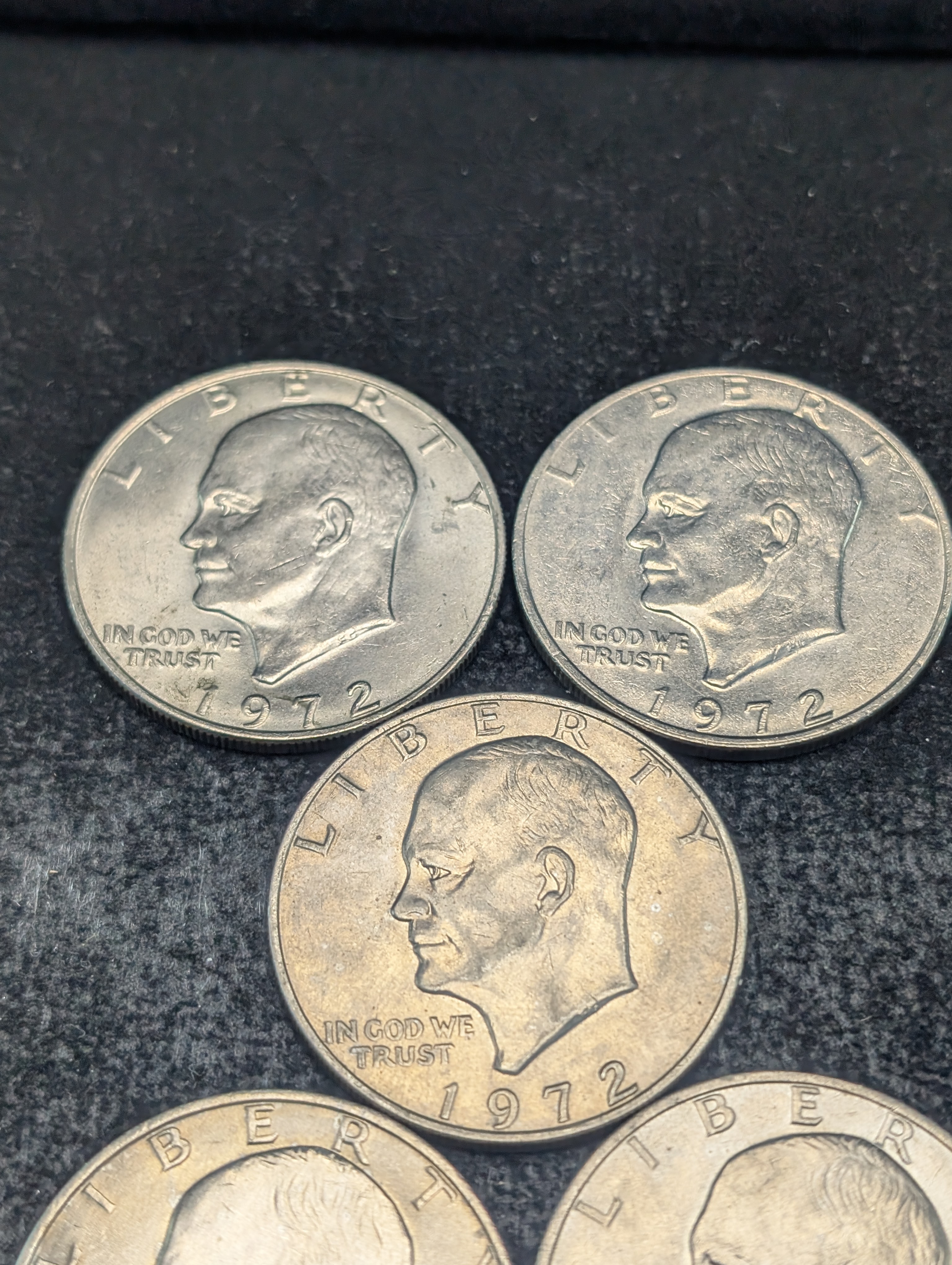 (5) 1972 Eisenhower Dollars