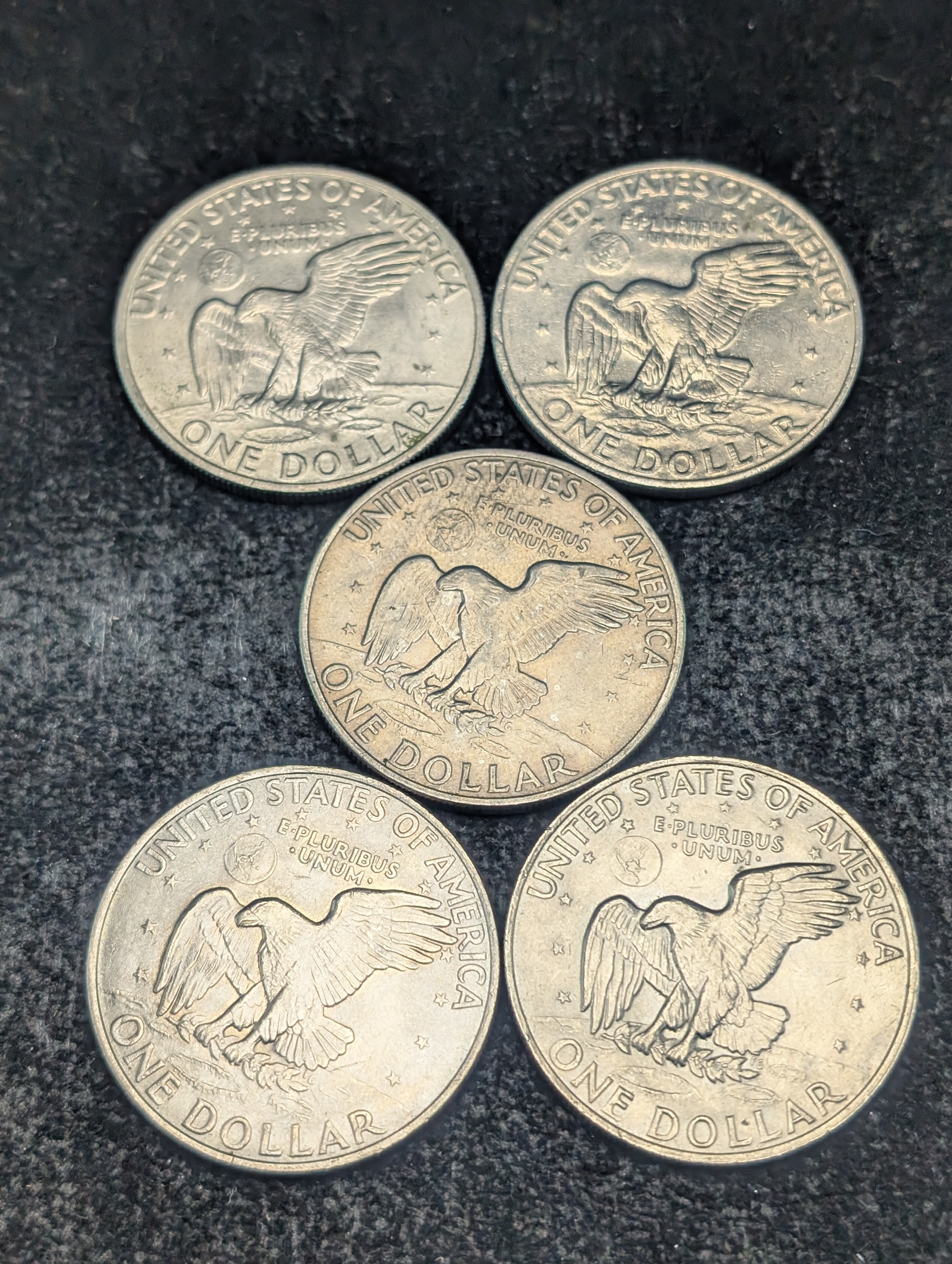 (5) 1972 Eisenhower Dollars