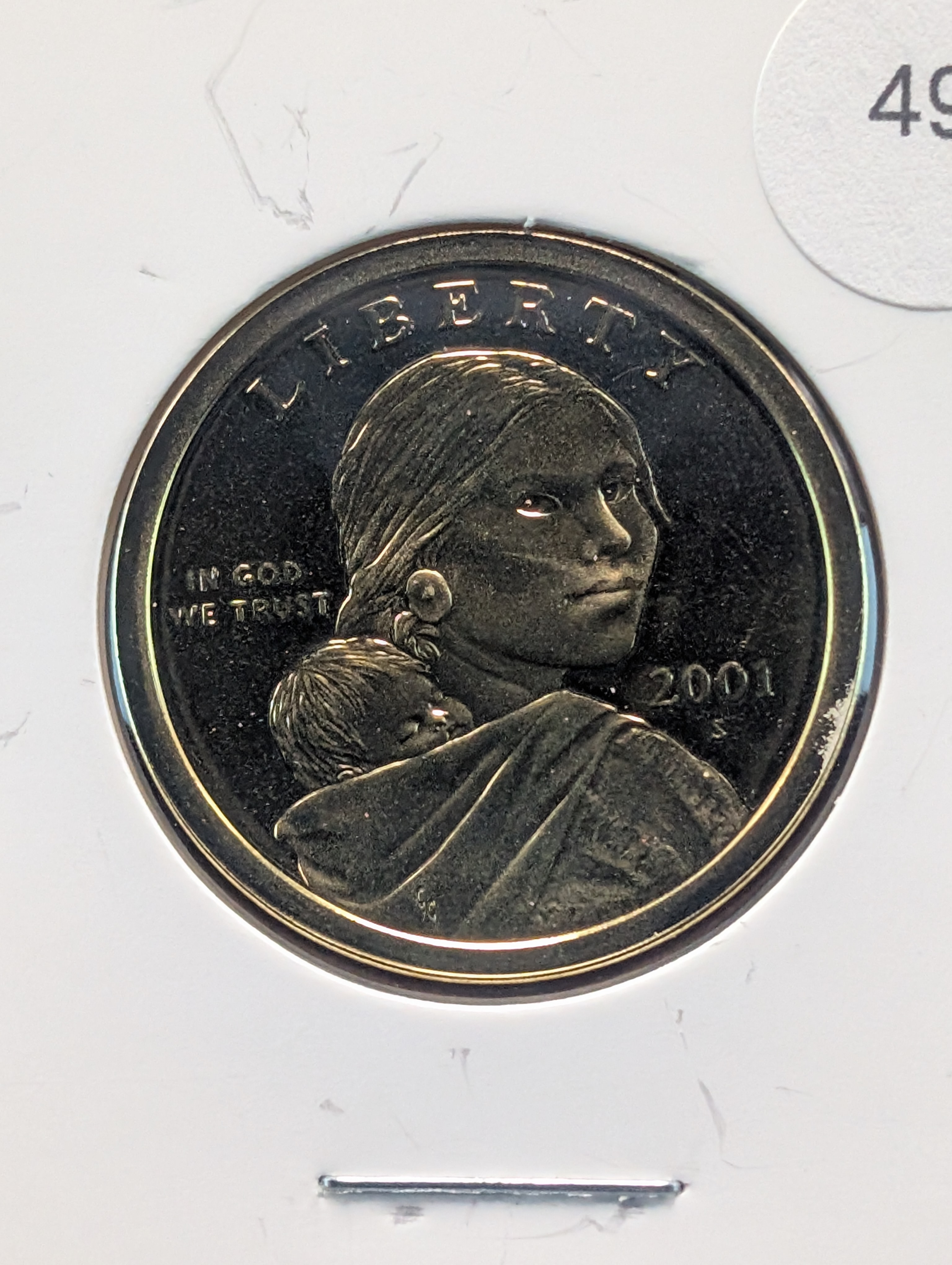 2001-S Sacagawea Proof Dollar, Eagle in Flight Reverse
