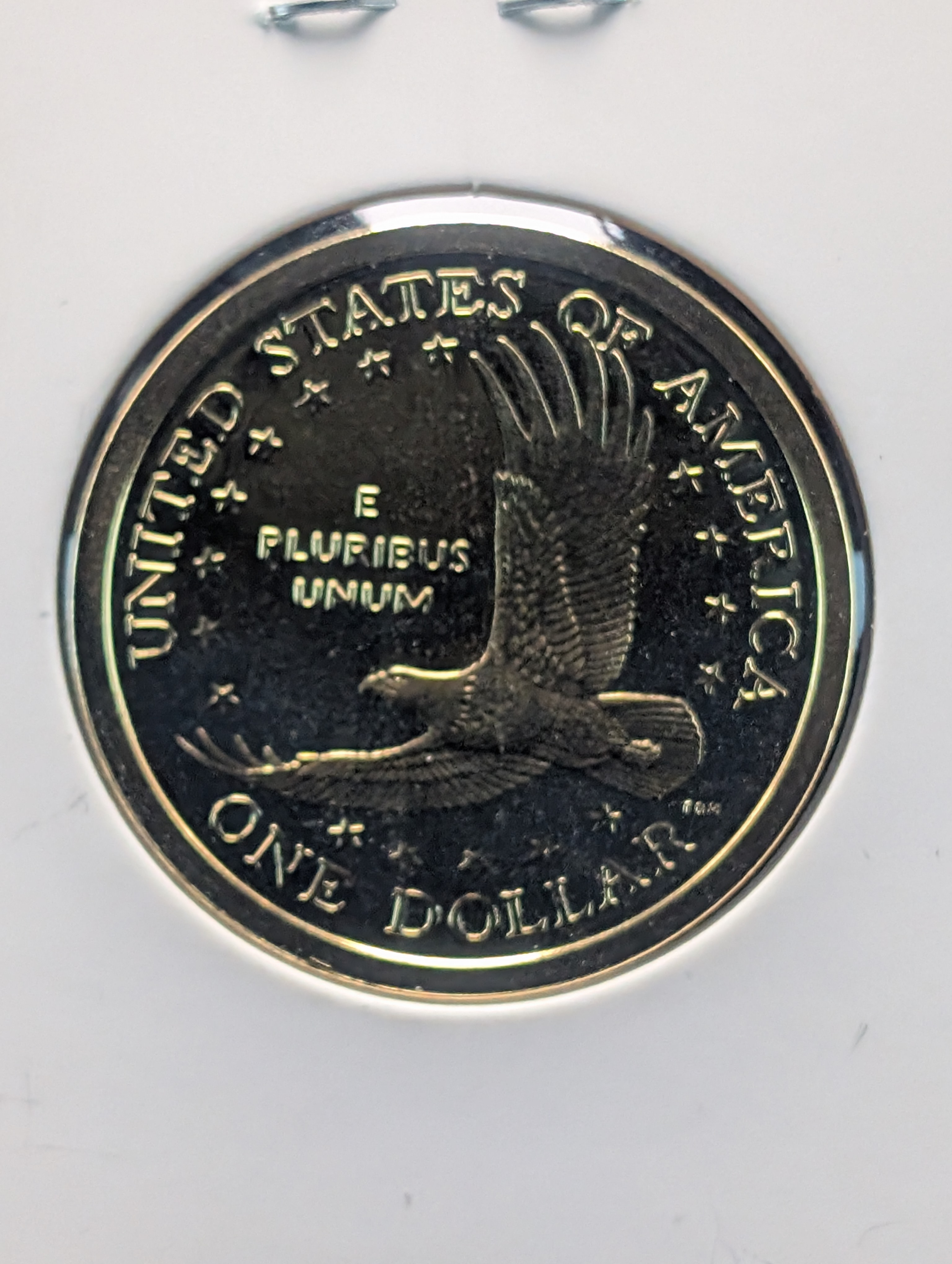 2001-S Sacagawea Proof Dollar, Eagle in Flight Reverse