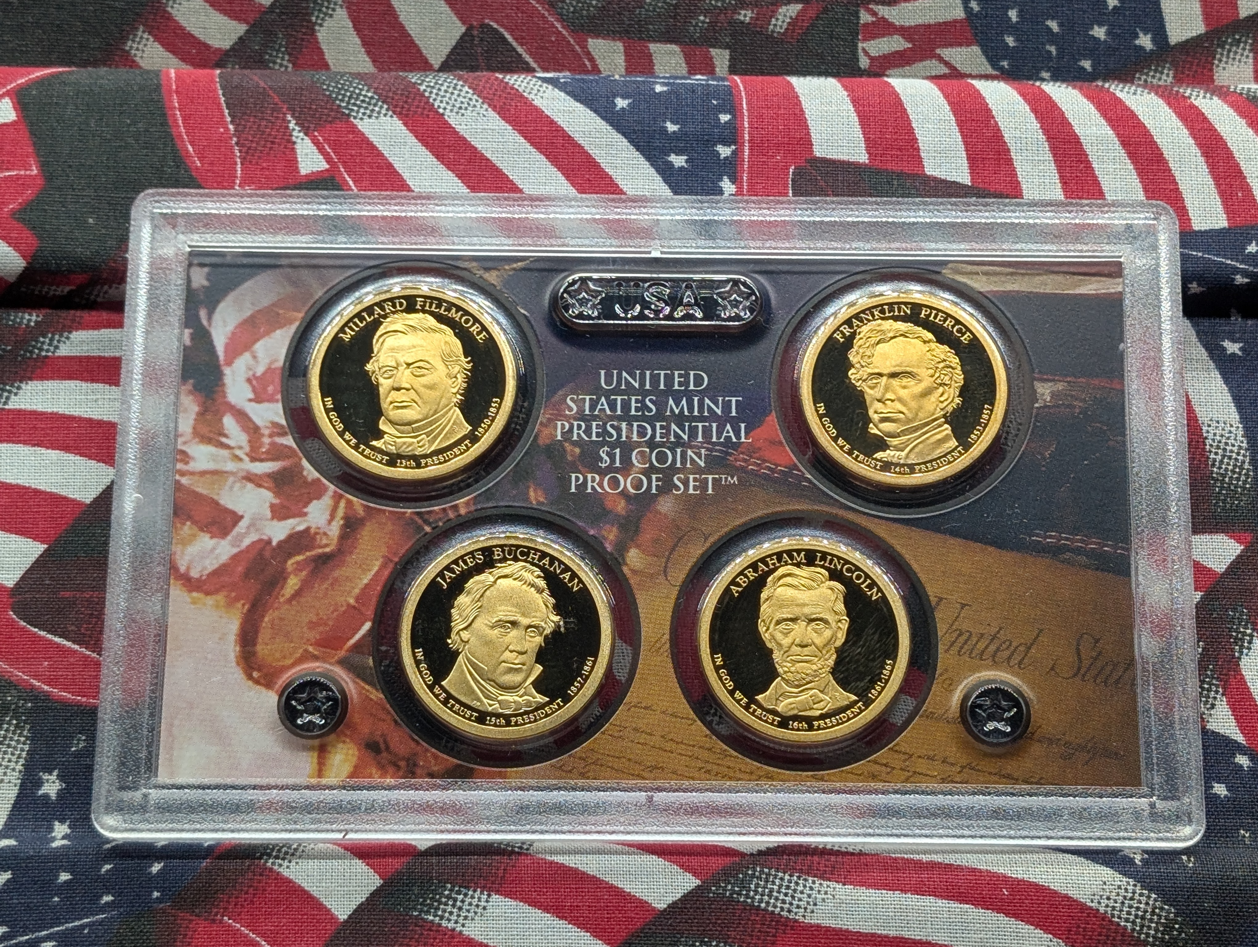 2010-S U.S. Mint Silver Proof Set In OGP With COA - Includes America The Beautiful 90% Silver Quarters & Four Presidential Dollars - 7 Total