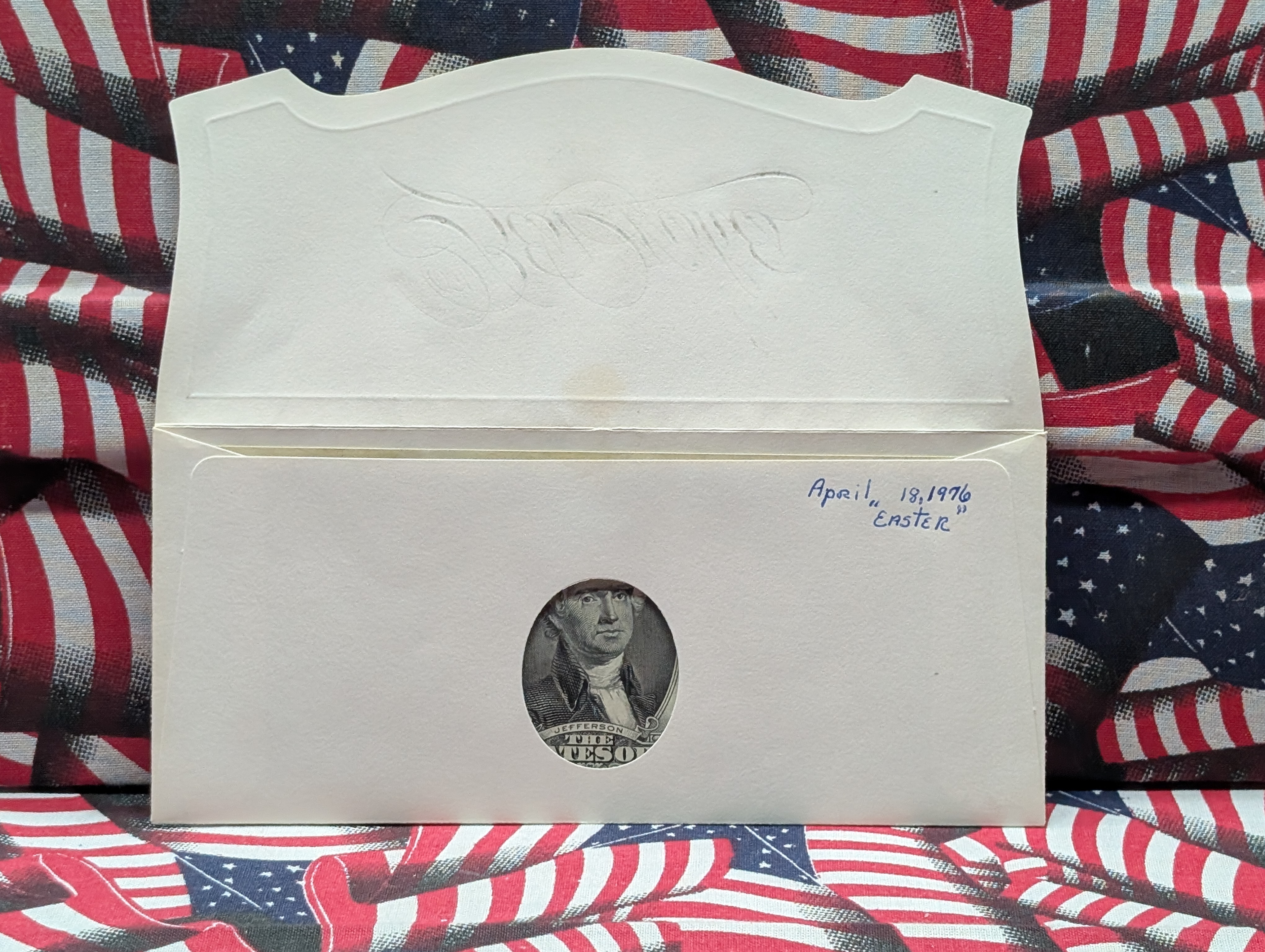 1976 Series $2 U.S. Federal Reserve Note In A Best Wishes Envelope