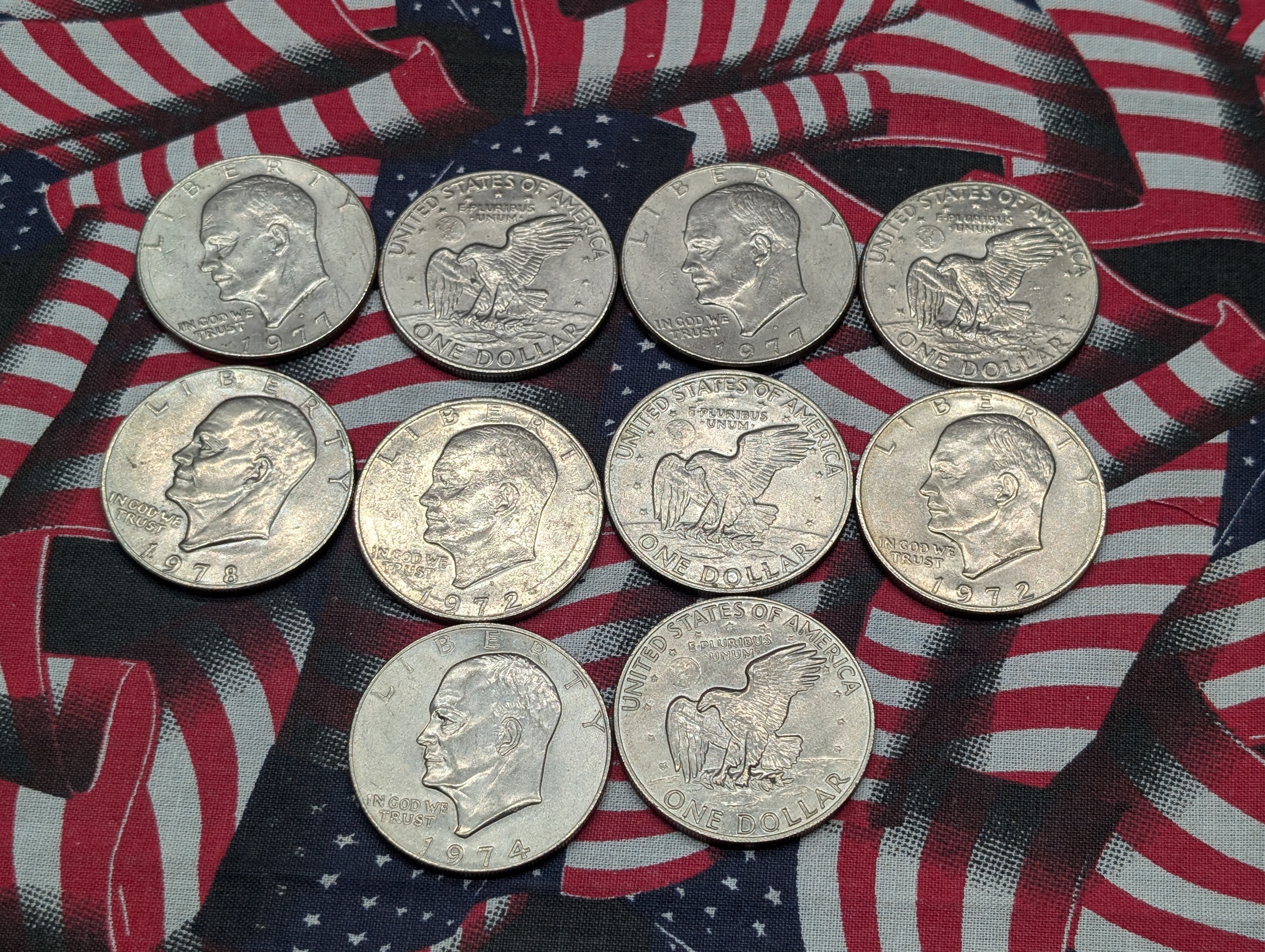 (10) Assorted Eisenhower Dollars