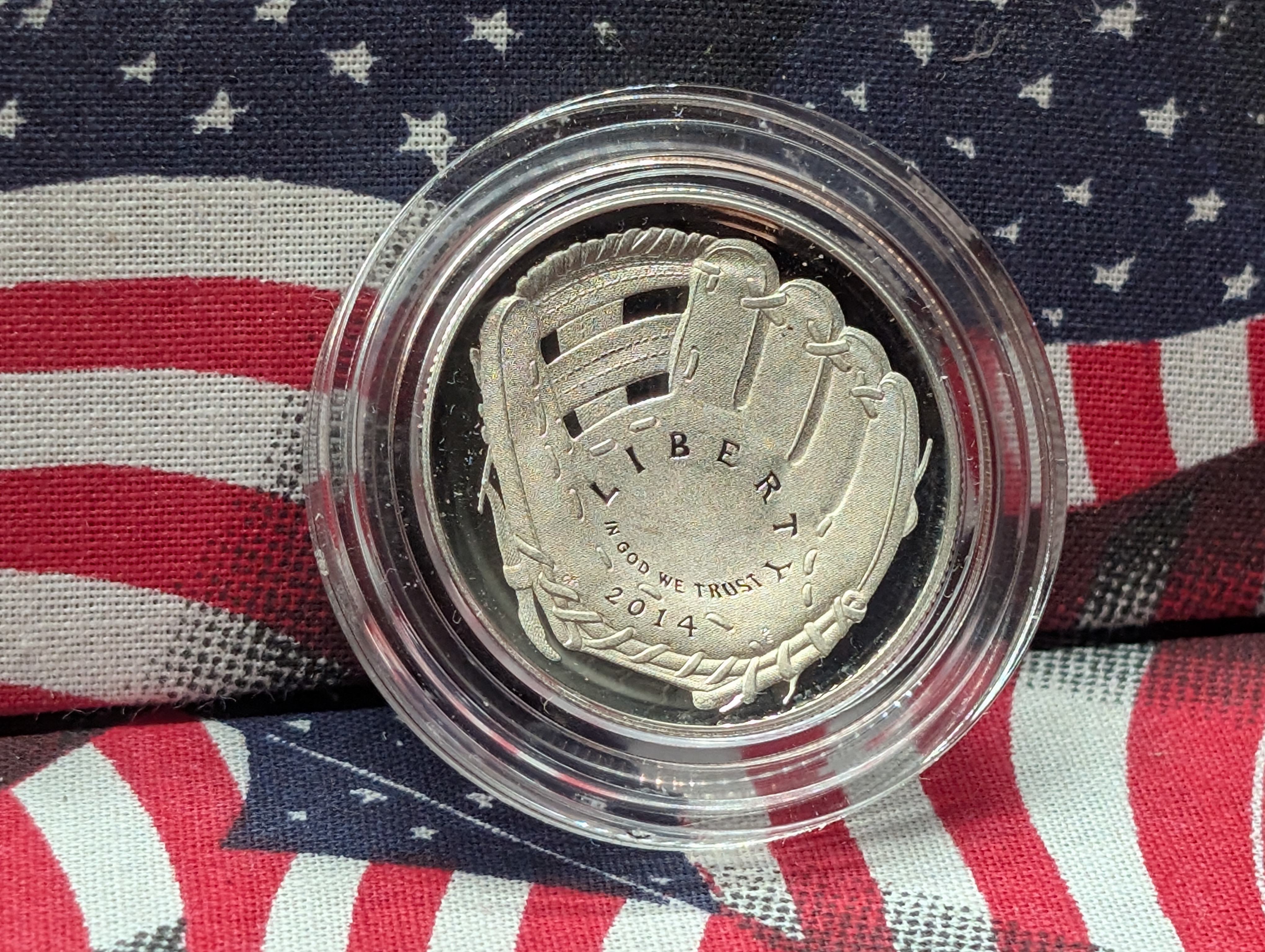 2014-S Proof Baseball Hall of Fame Commemorative Clad Half Dollar, Curved Design, in OGP with COA