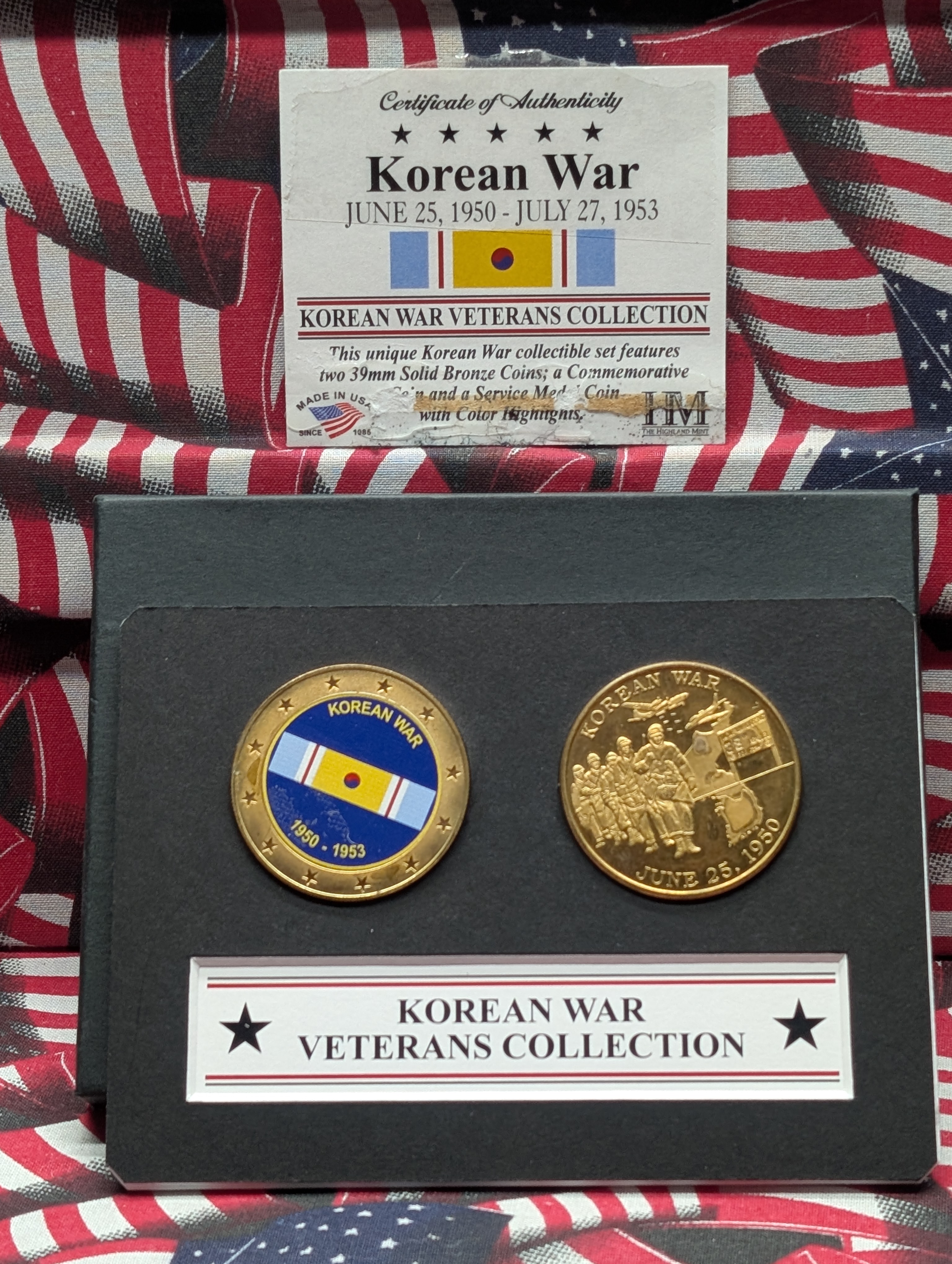 Korean War Veterans Collection, Two Solid Bronze Medals