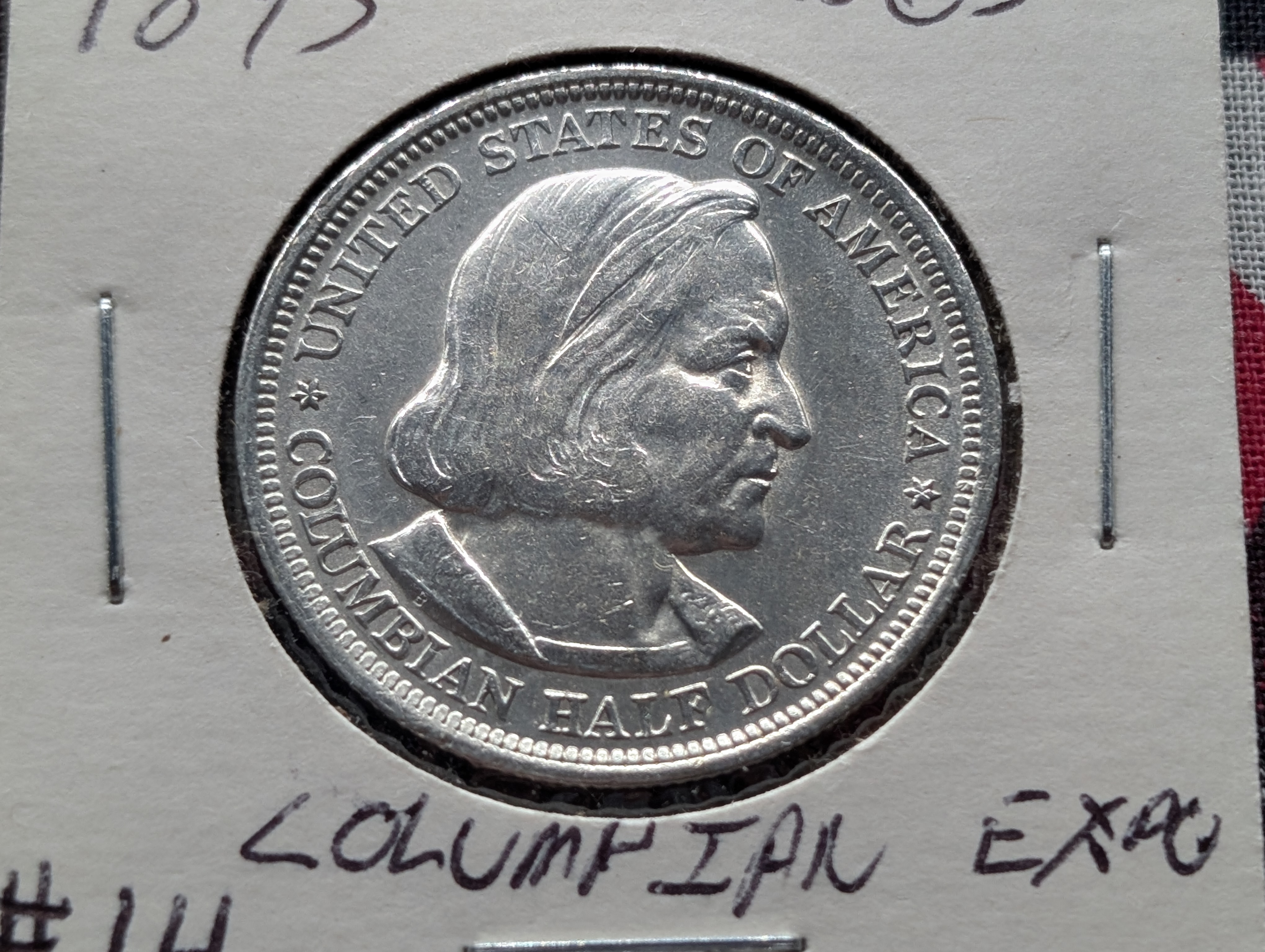 1893 Columbian Exposition Commemorative Half Dollar, World's Columbian Exposition in Chicago. 90% Silver