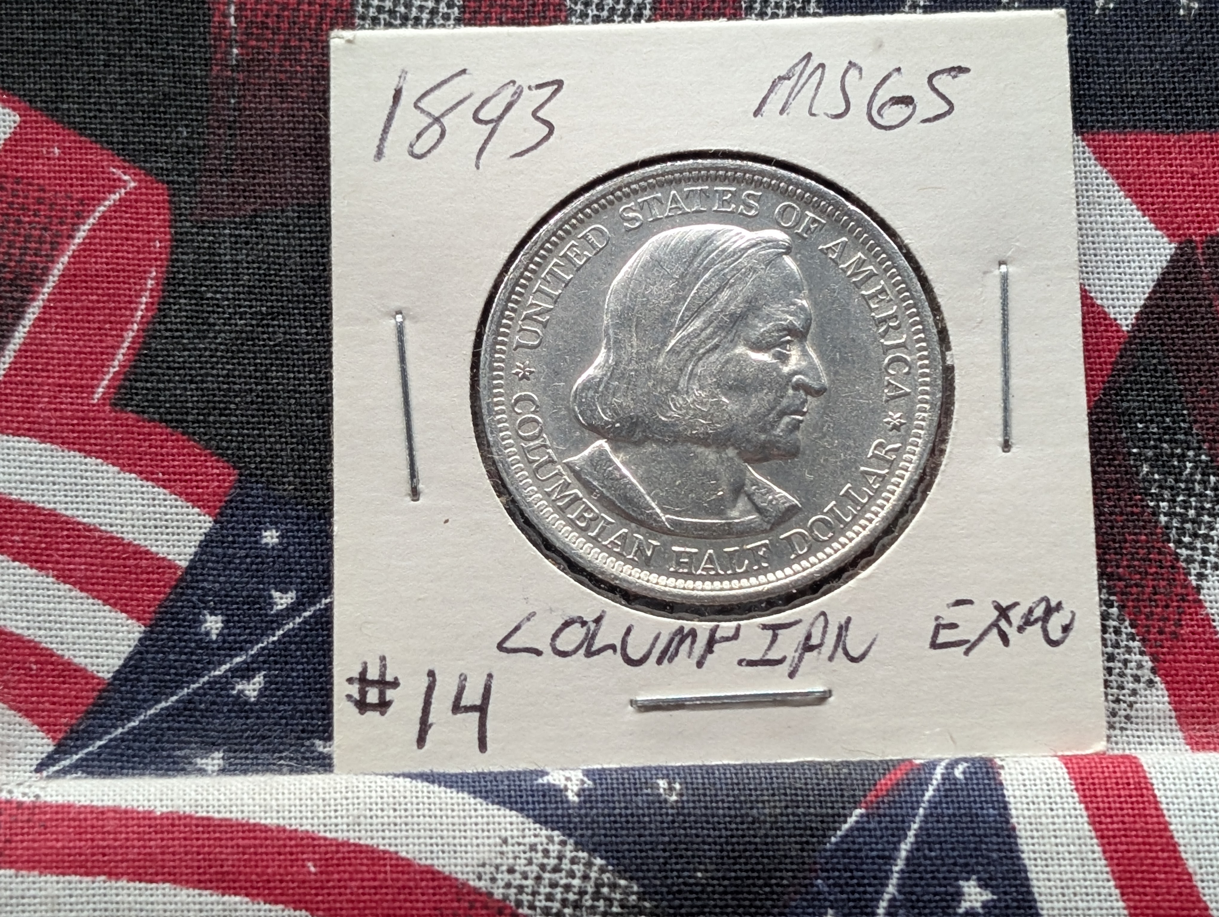 1893 Columbian Exposition Commemorative Half Dollar, World's Columbian Exposition in Chicago. 90% Silver