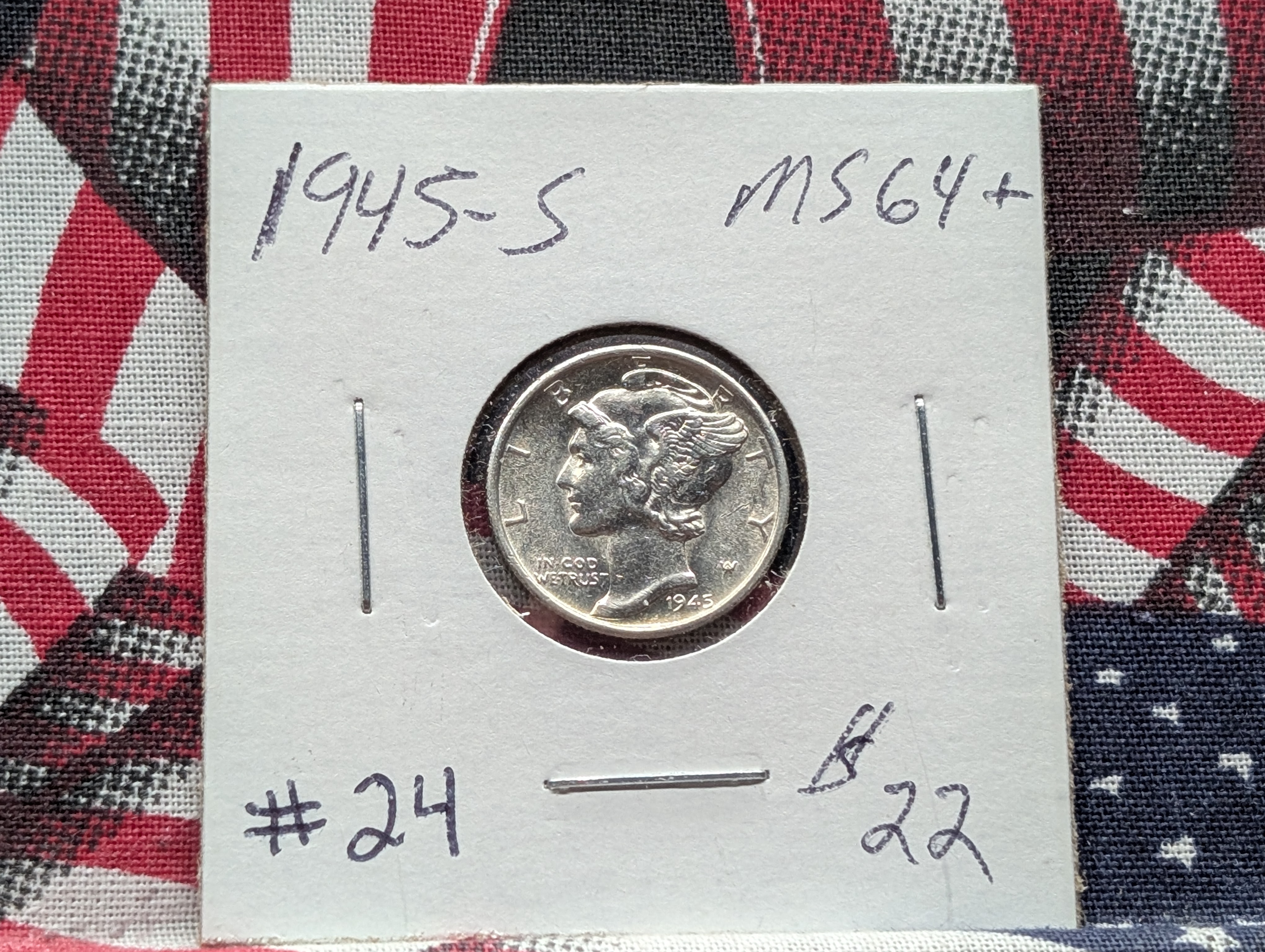 1945-S Mercury 90% Silver Dime