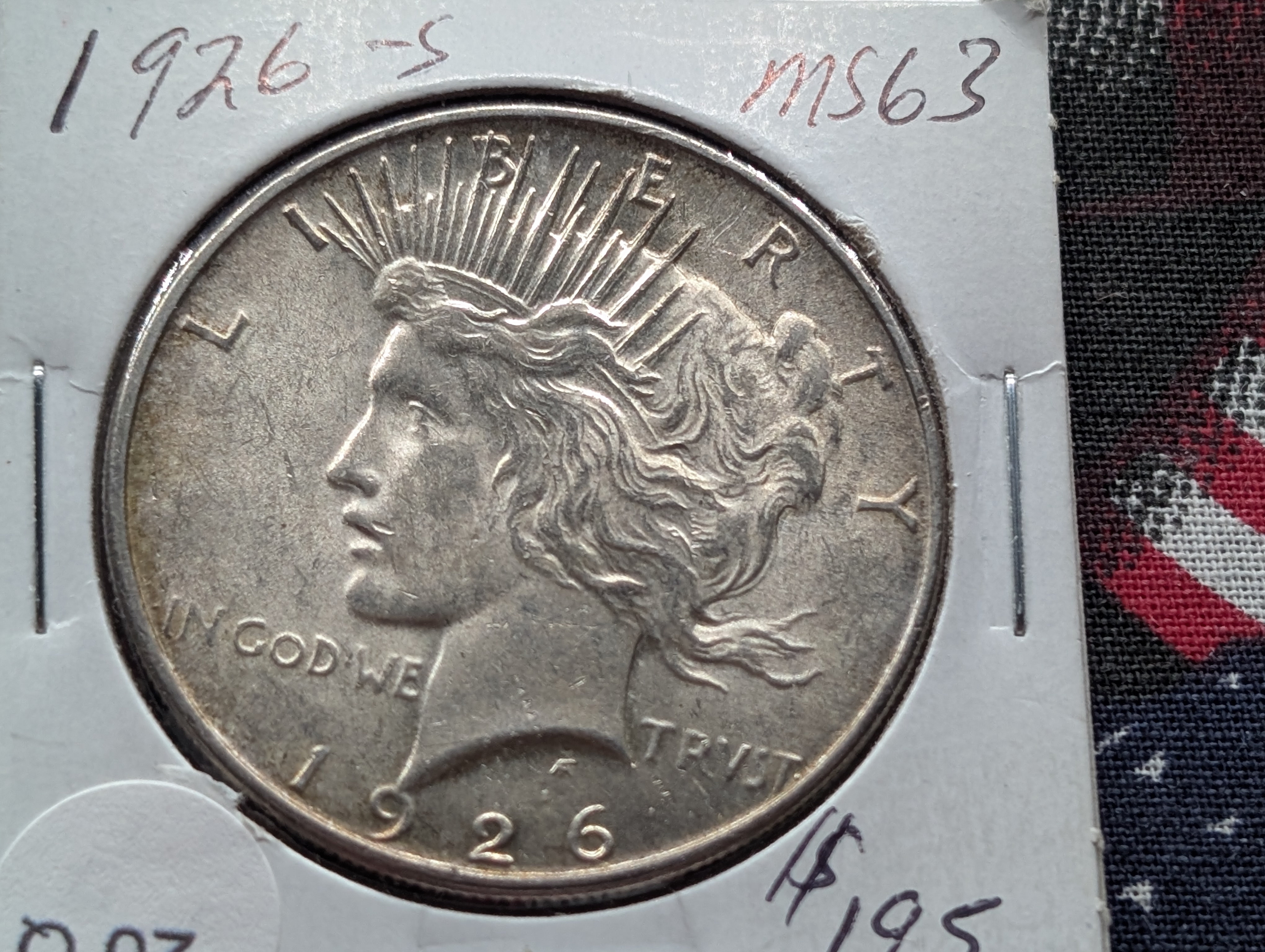 1926-S Peace Dollar, 90% Silver, 26.73g