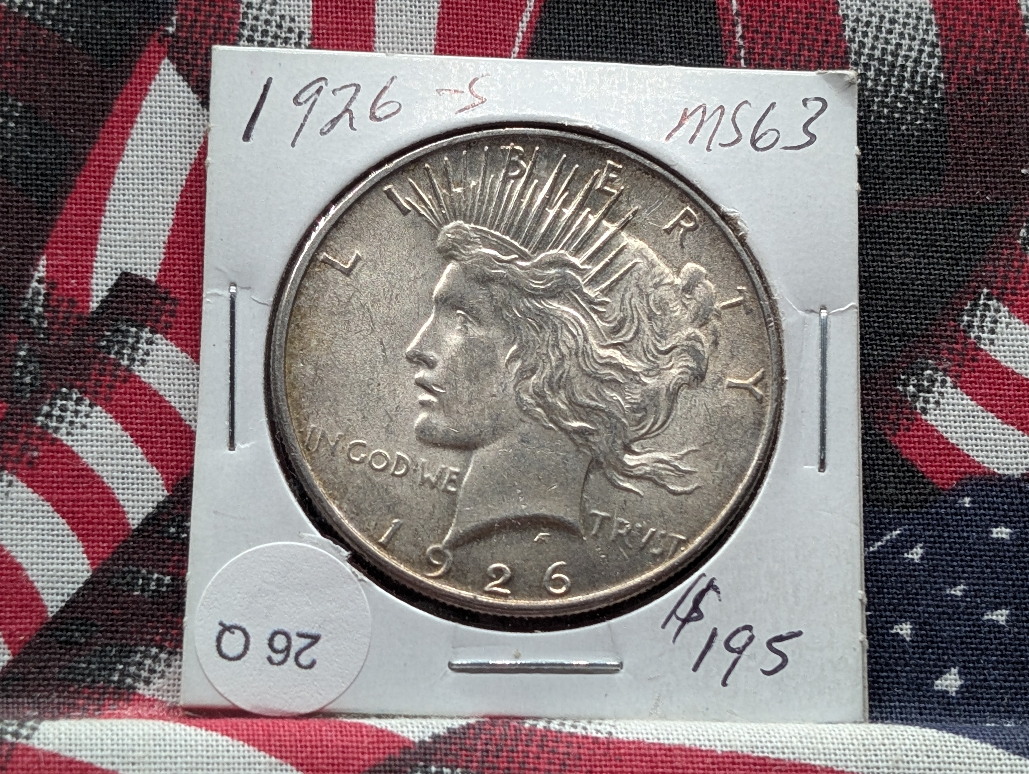 1926-S Peace Dollar, 90% Silver, 26.73g