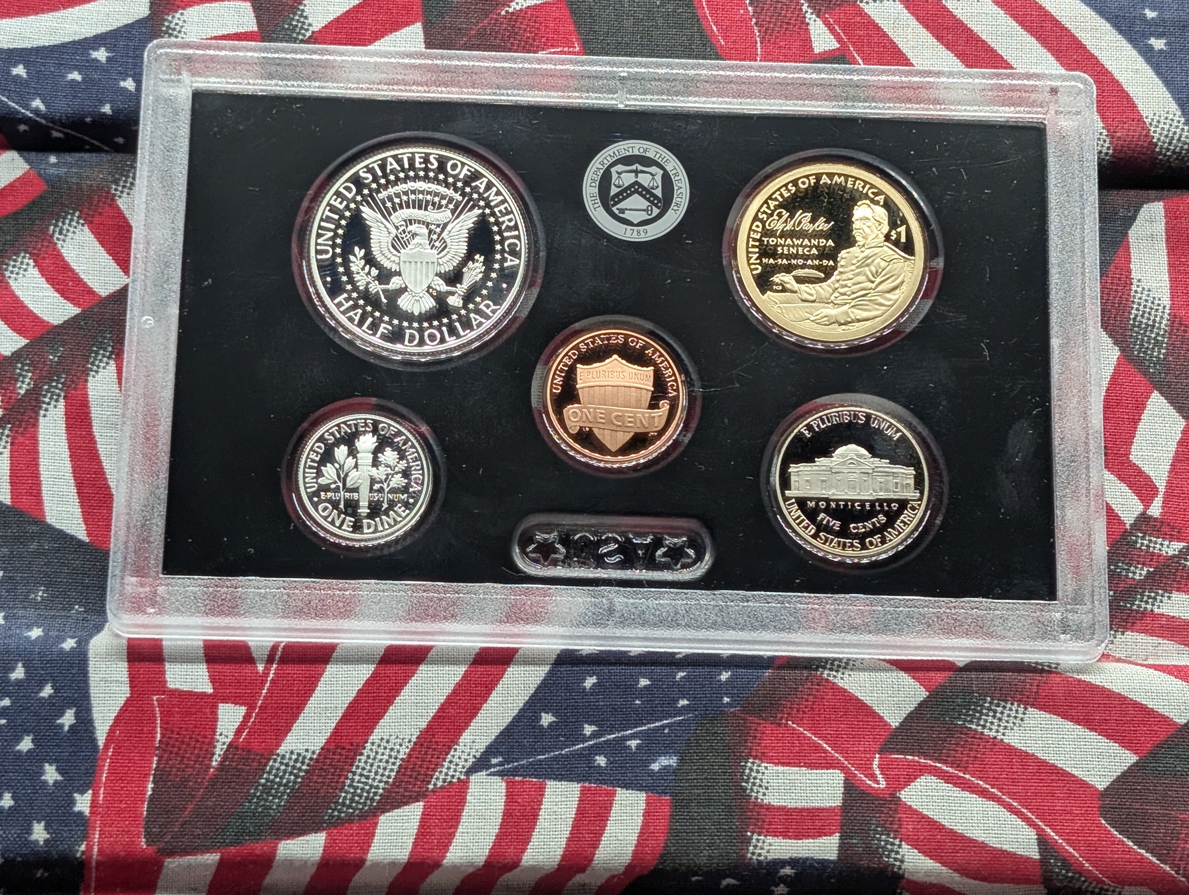 2022-S U.S. Mint Silver Proof Set In OGP With COA - Contains Seven 90% Silver Coins & The Ely S. Parker Sacagawea Dollar.