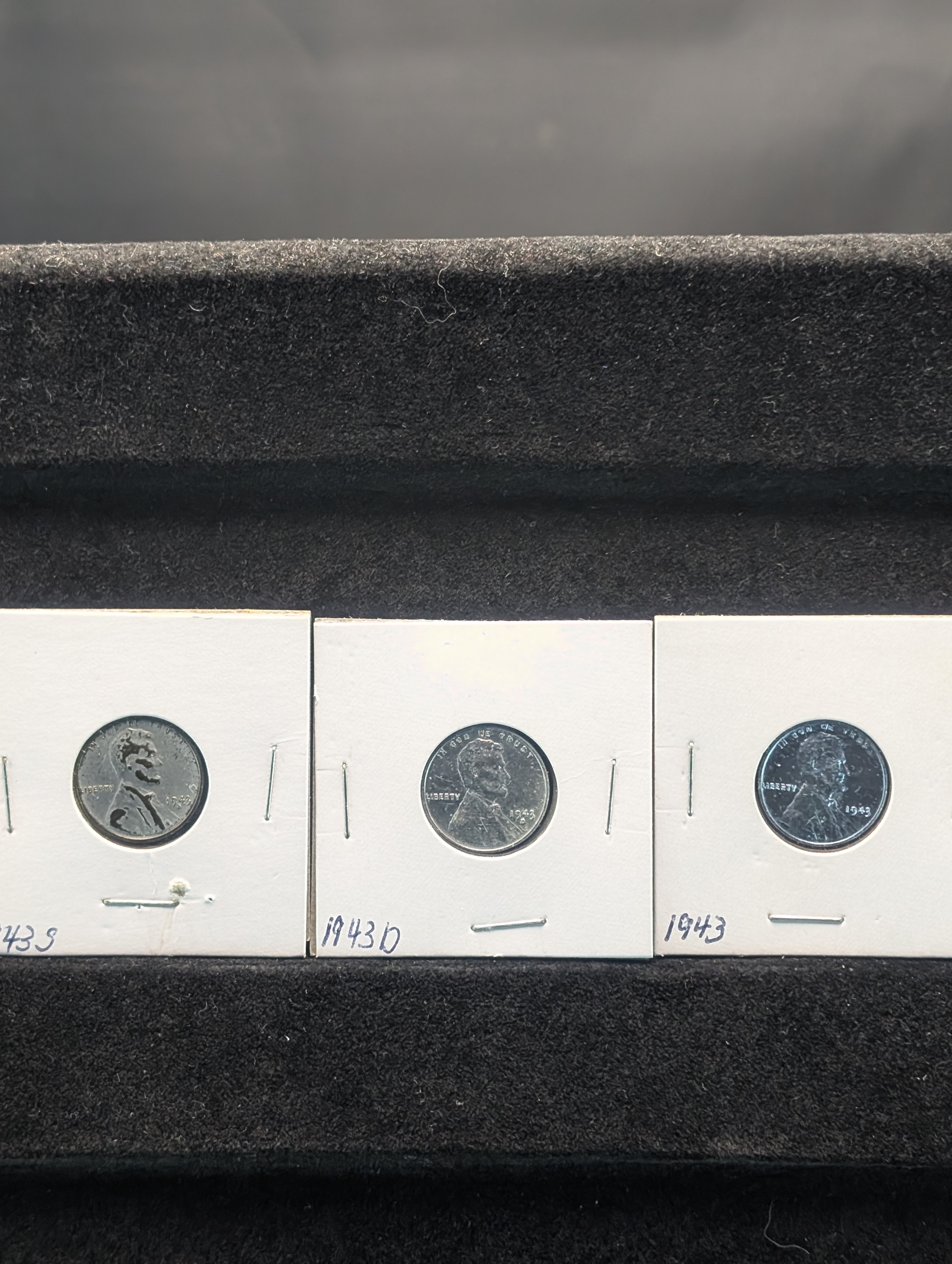 1943-P, D, & S Steel Lincoln Wheat Cents