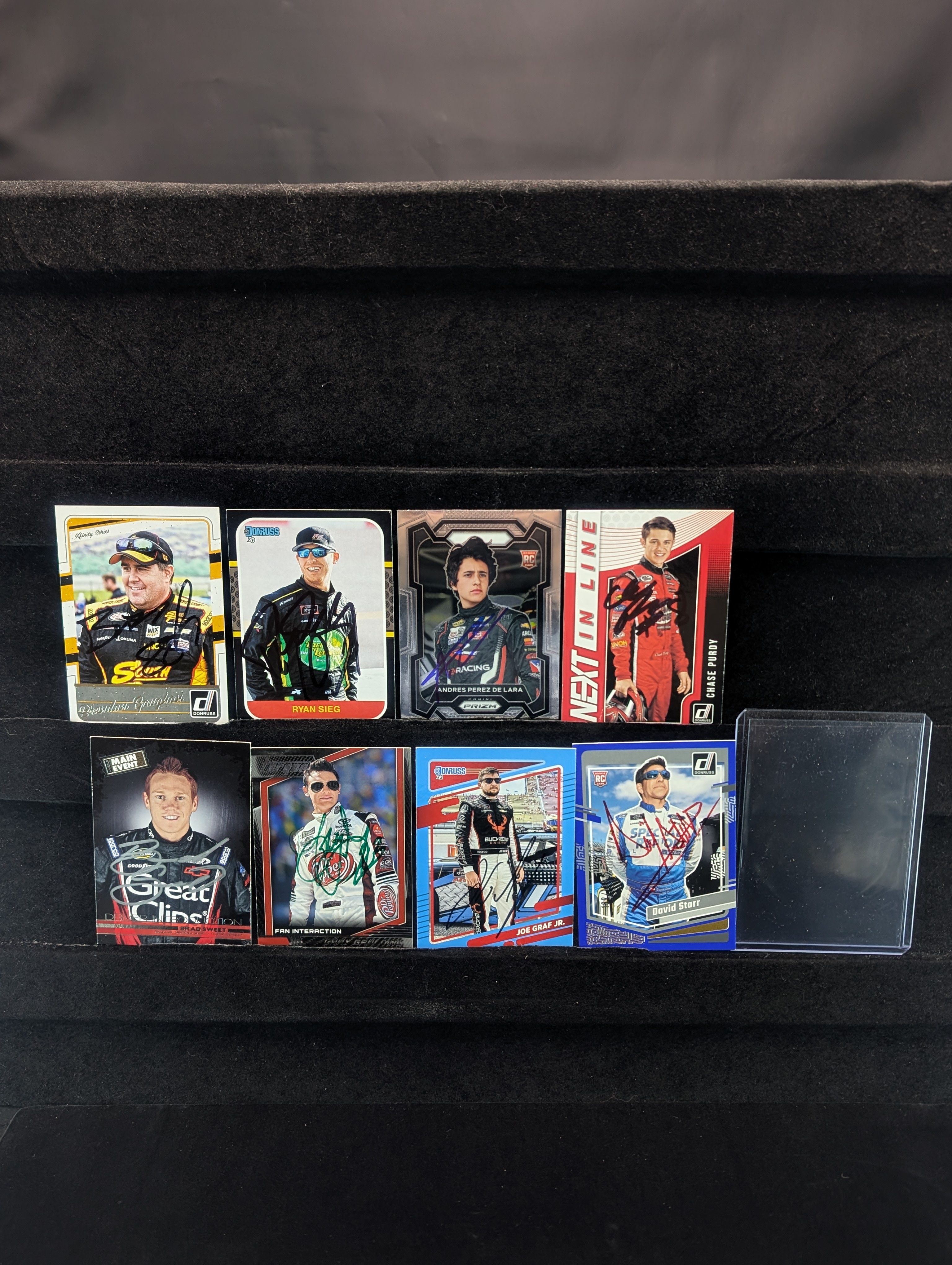 (8) Racing In Person Autographed Cards - Ryan Sieg, Gray Gaulding, David Starr - No COAs