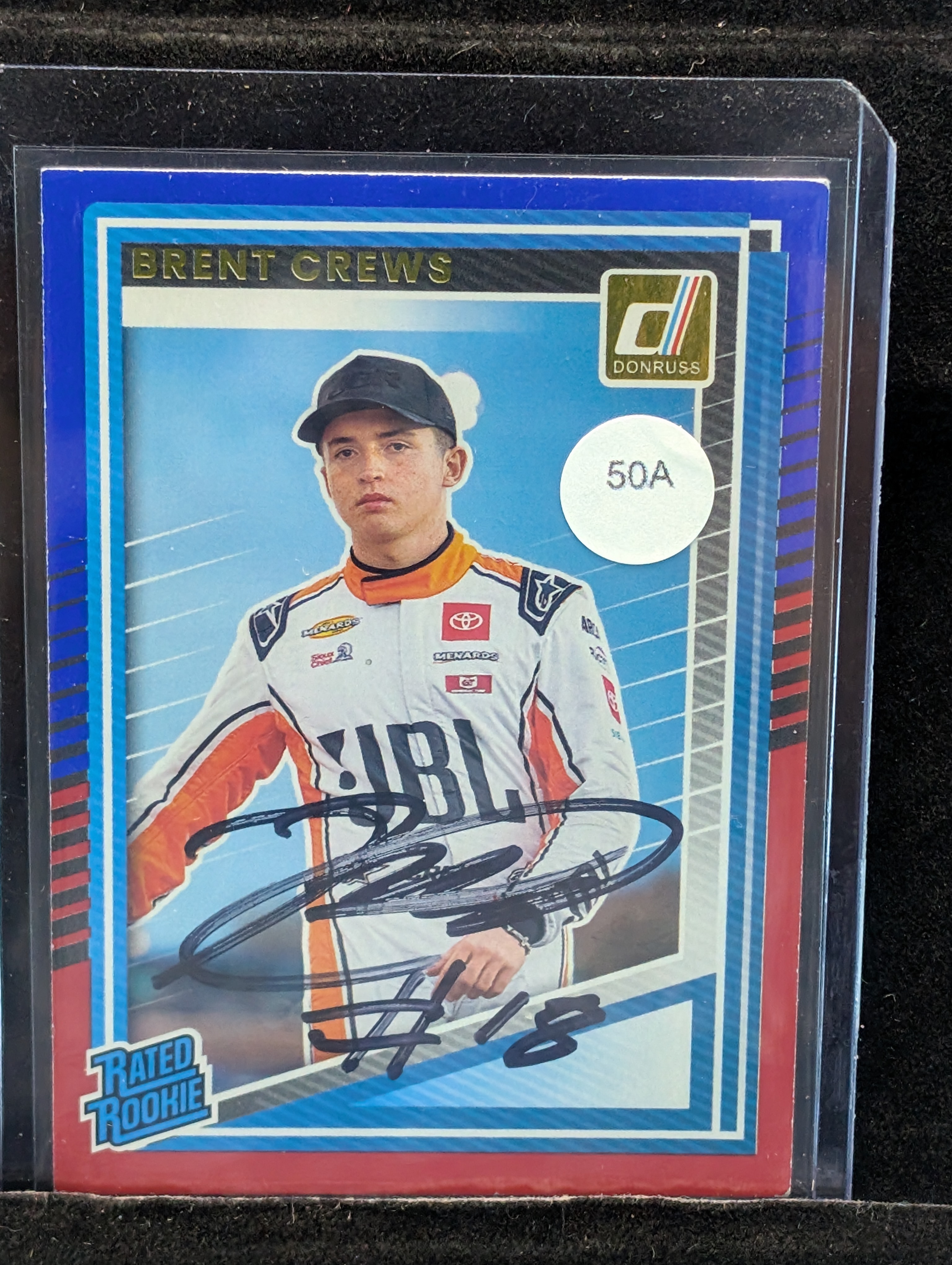 2025 Panini Donruss Racing Brent Crews RC Blue/Red In Person Autograph #98 - No COA