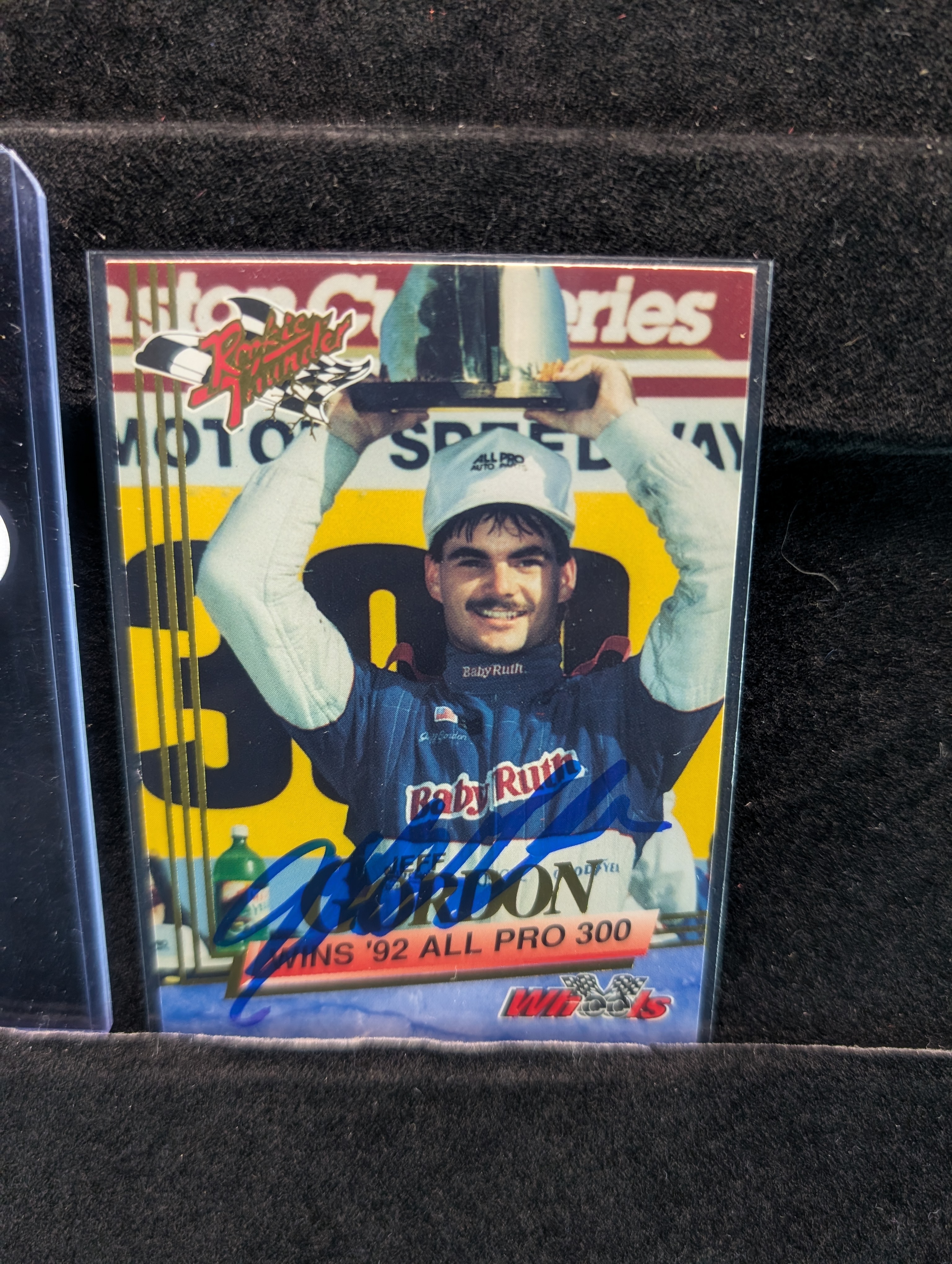 1992 Wheels Rookie Thunder Racing Jeff Gordon In Person Autograph - No COA