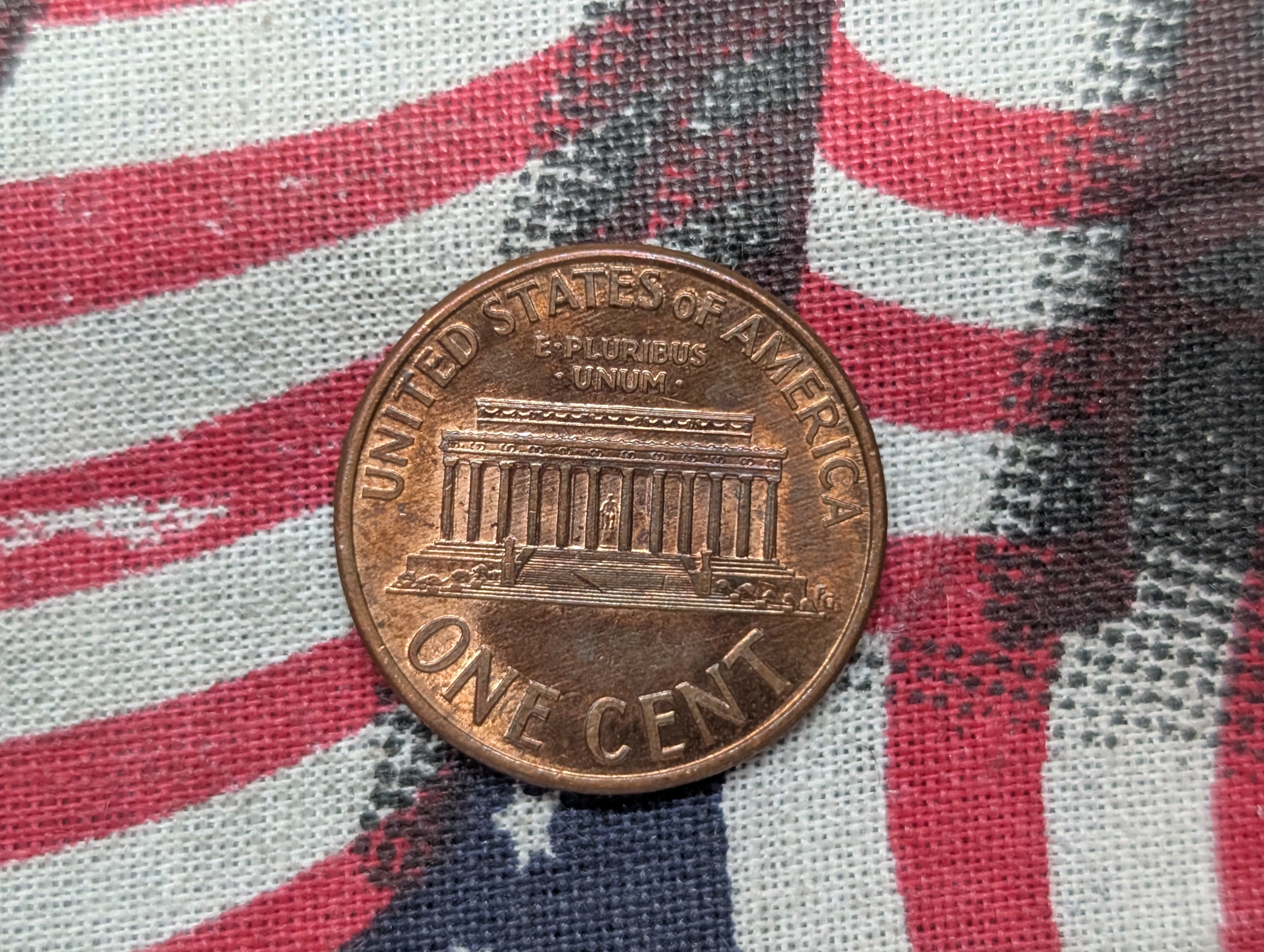 ERROR - 1994 Lincoln Memorial Cent, Printed Through Plastic