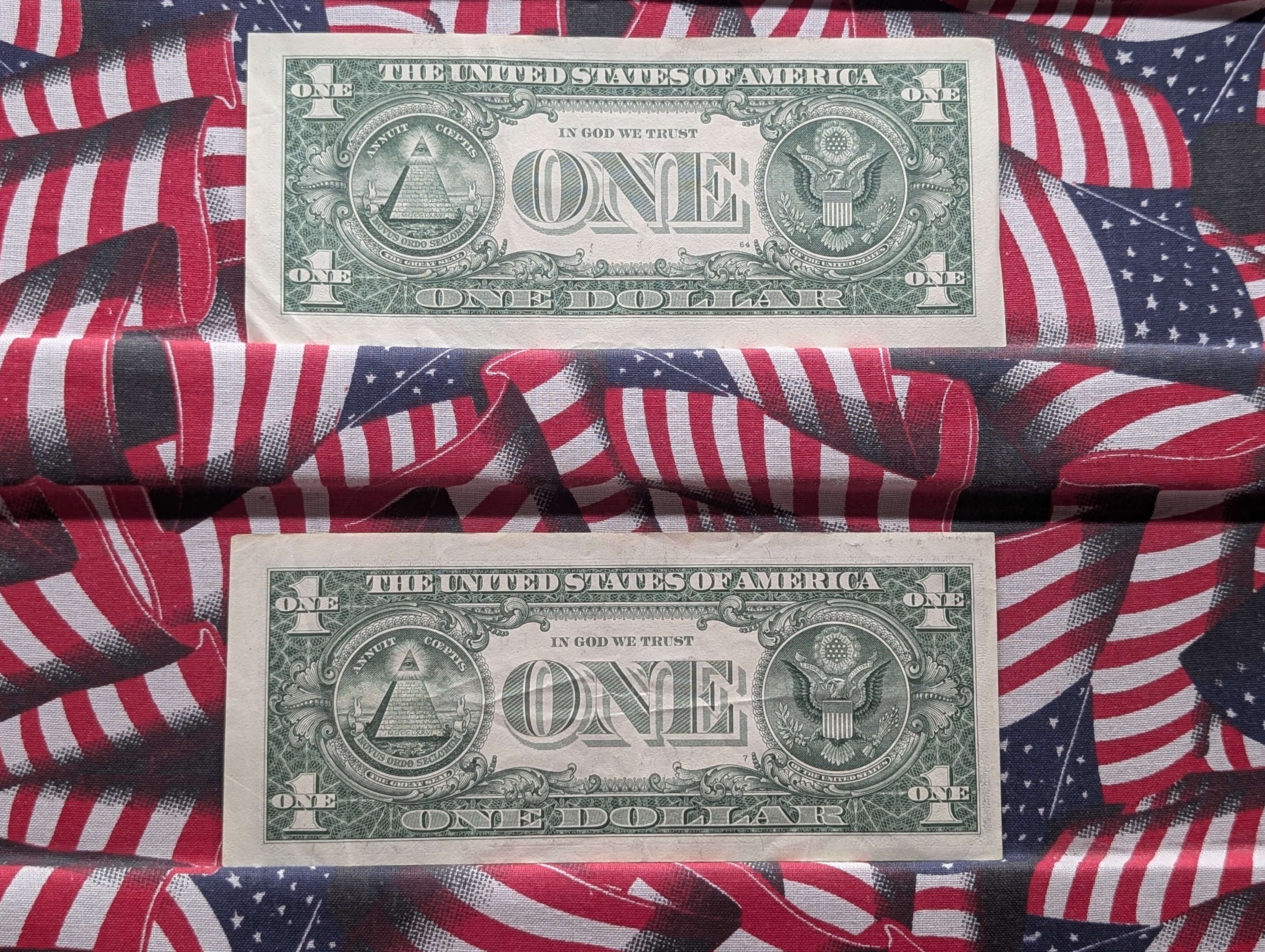 (2) 2021 Series Off Center $1 Dollar Notes