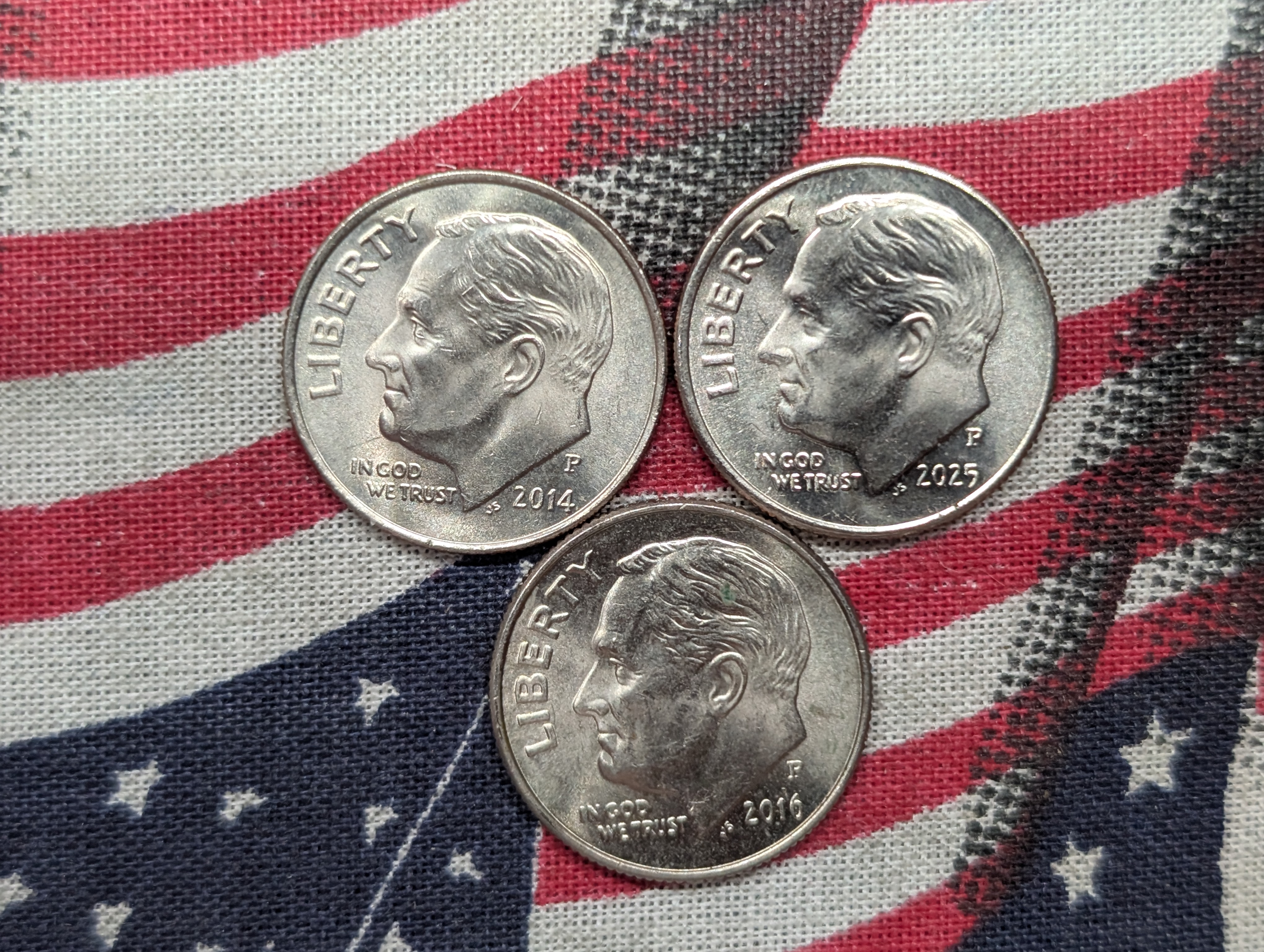 (3) Modern Dimes all FB and 1985-D Cent RD