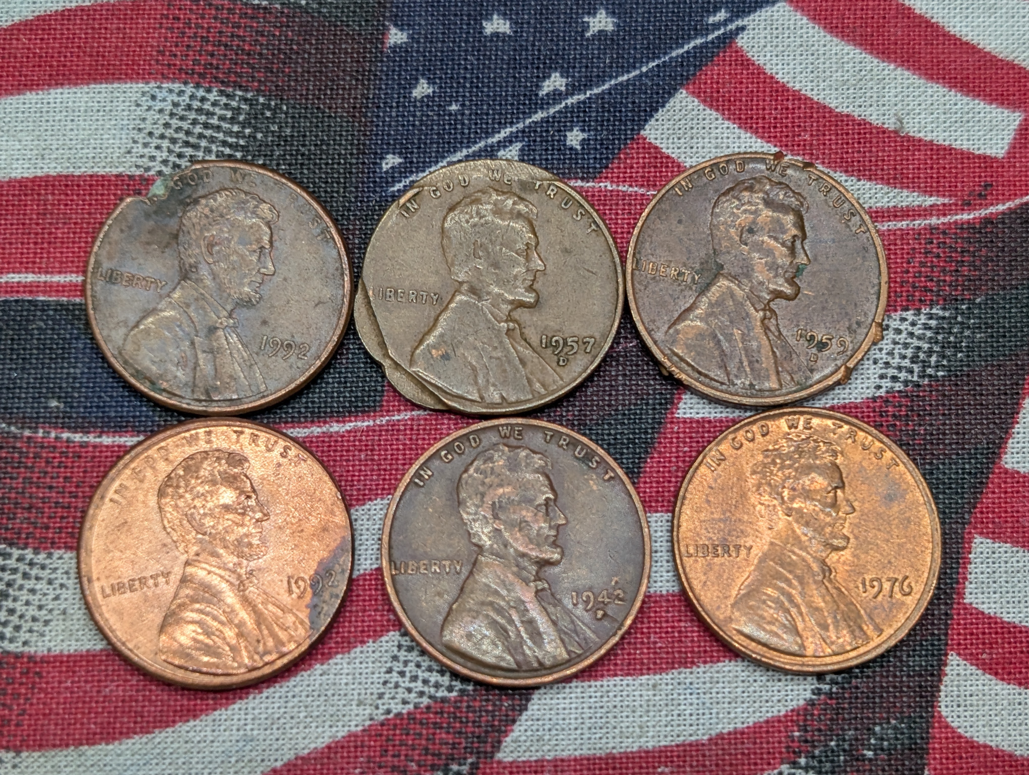 (6) Error Lincoln Wheat & Memorial Cents