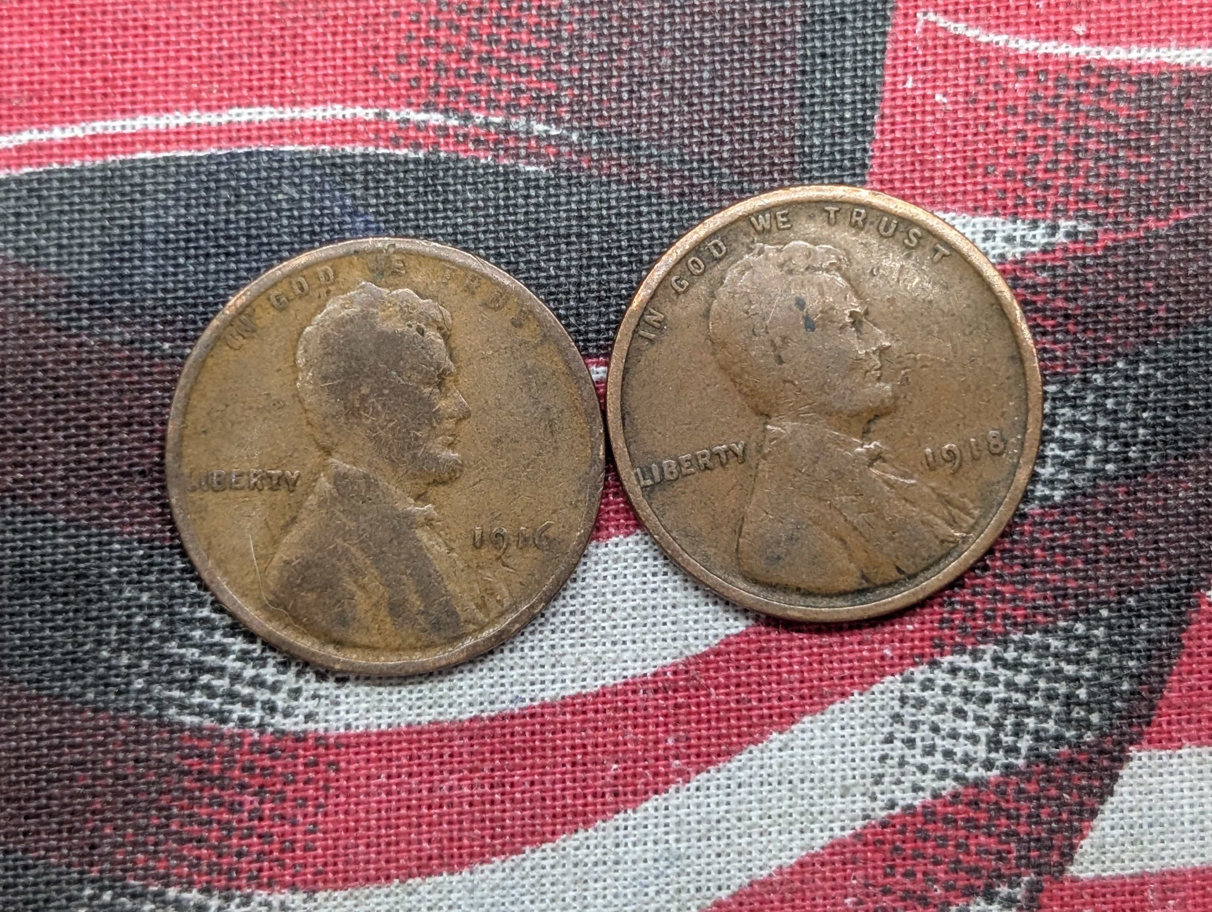 1916-P and 1918-P Lincoln Wheat Cents