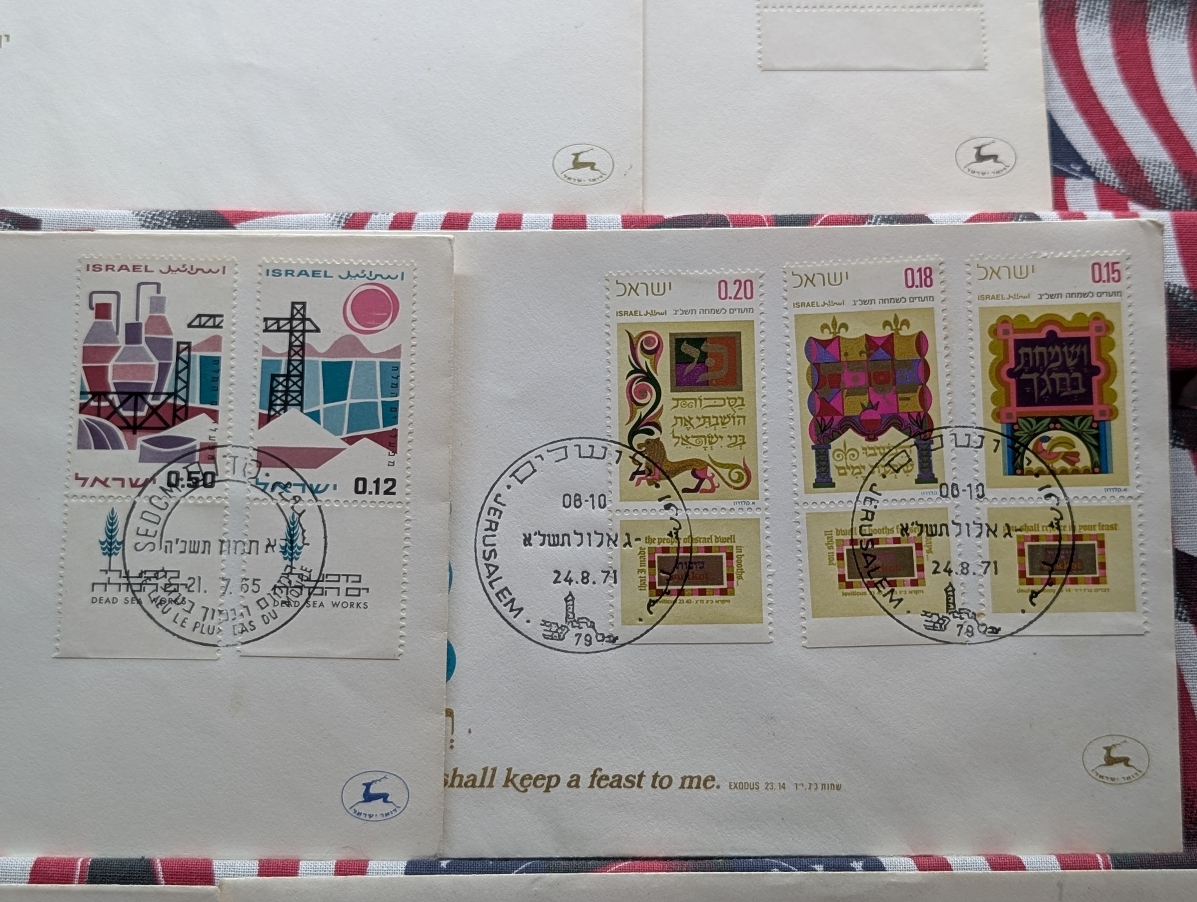 (10) Assorted Israeli First Day Covers