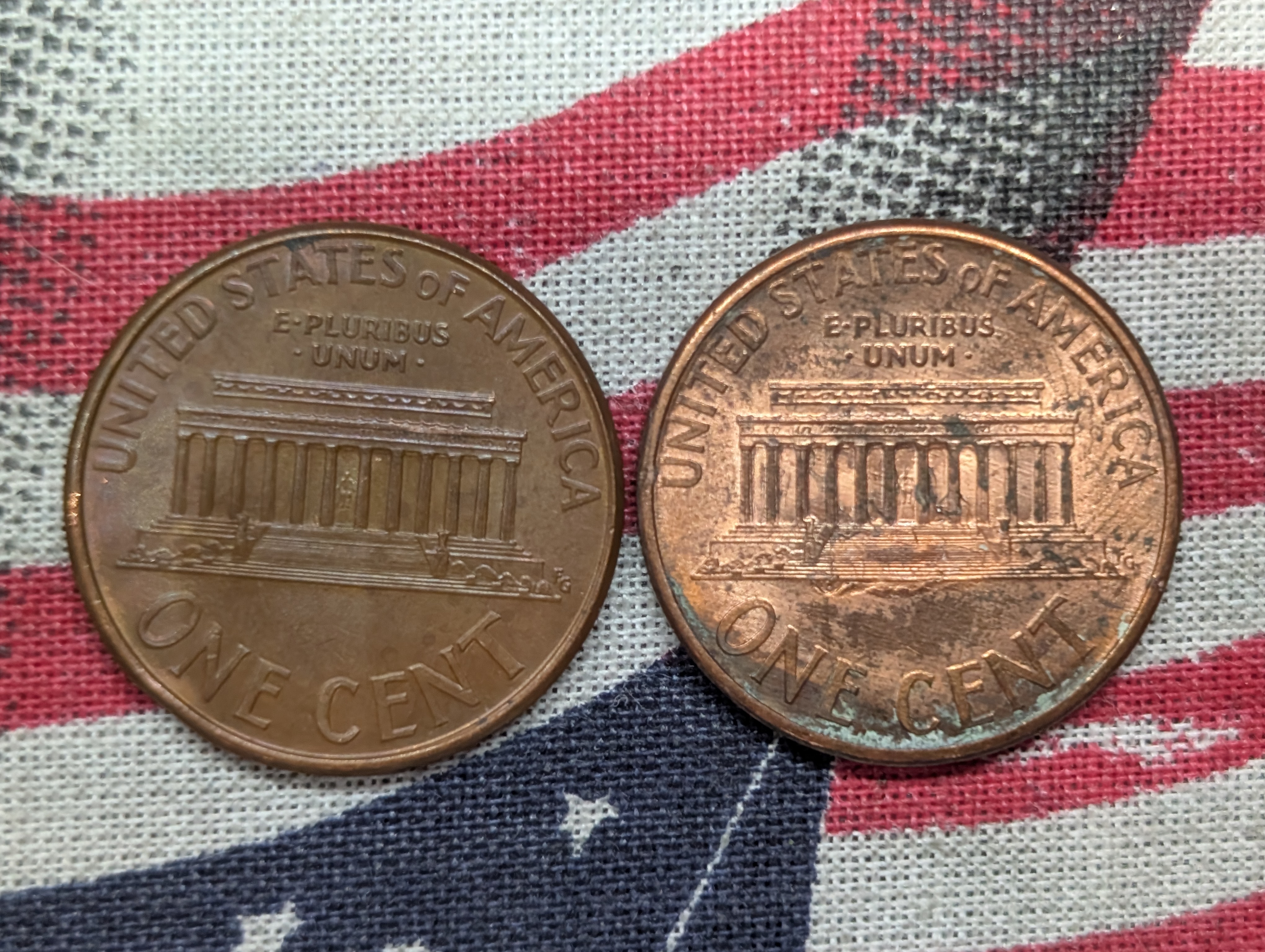 1997 and 2004 Lincoln Cents ERROR, Observe Clad Layer and Die Clashes Rear