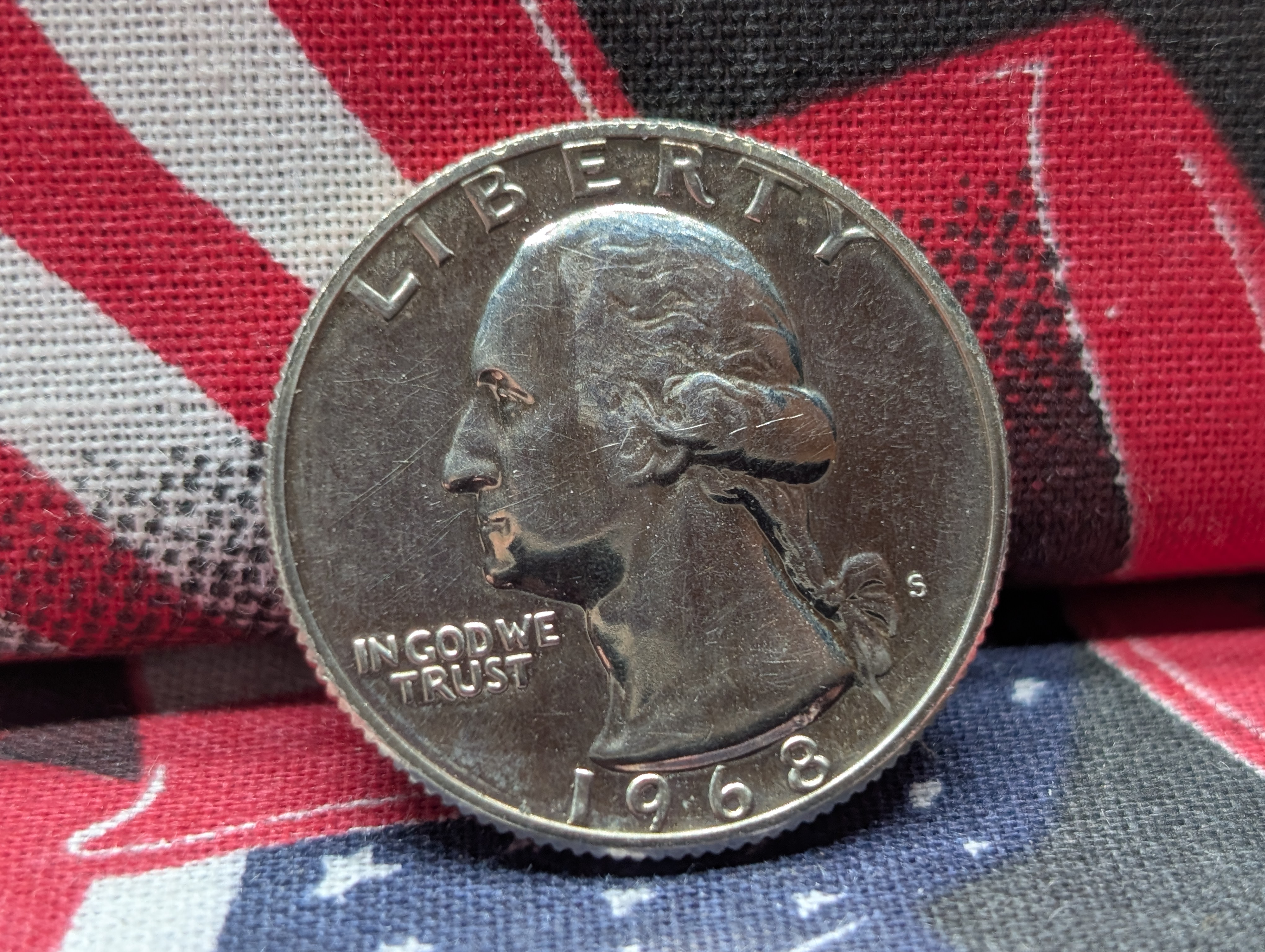 1968-S Proof Washington Quarter TYPE B Reverse