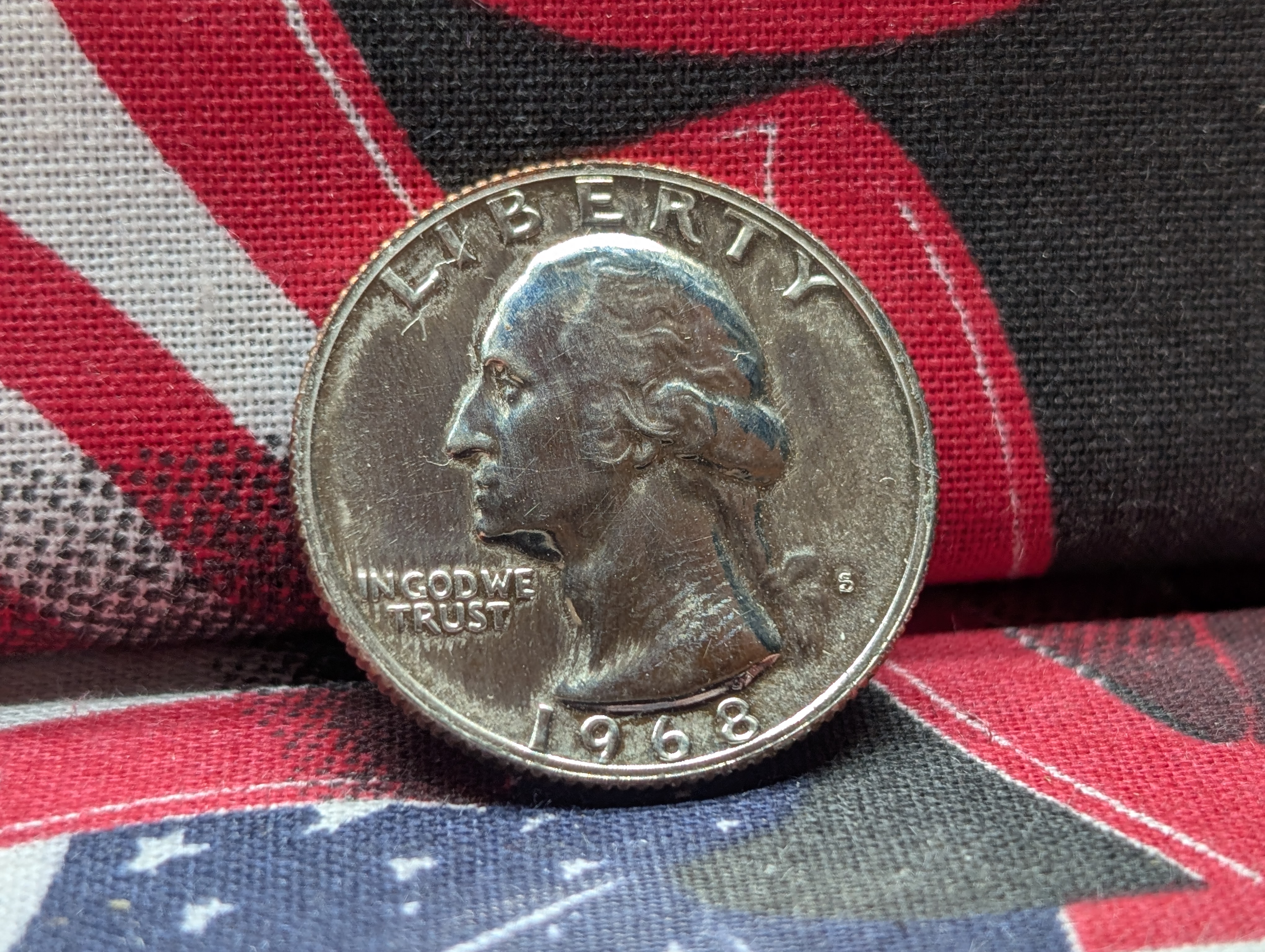 1968-S Proof Washington Quarter TYPE G Reverse