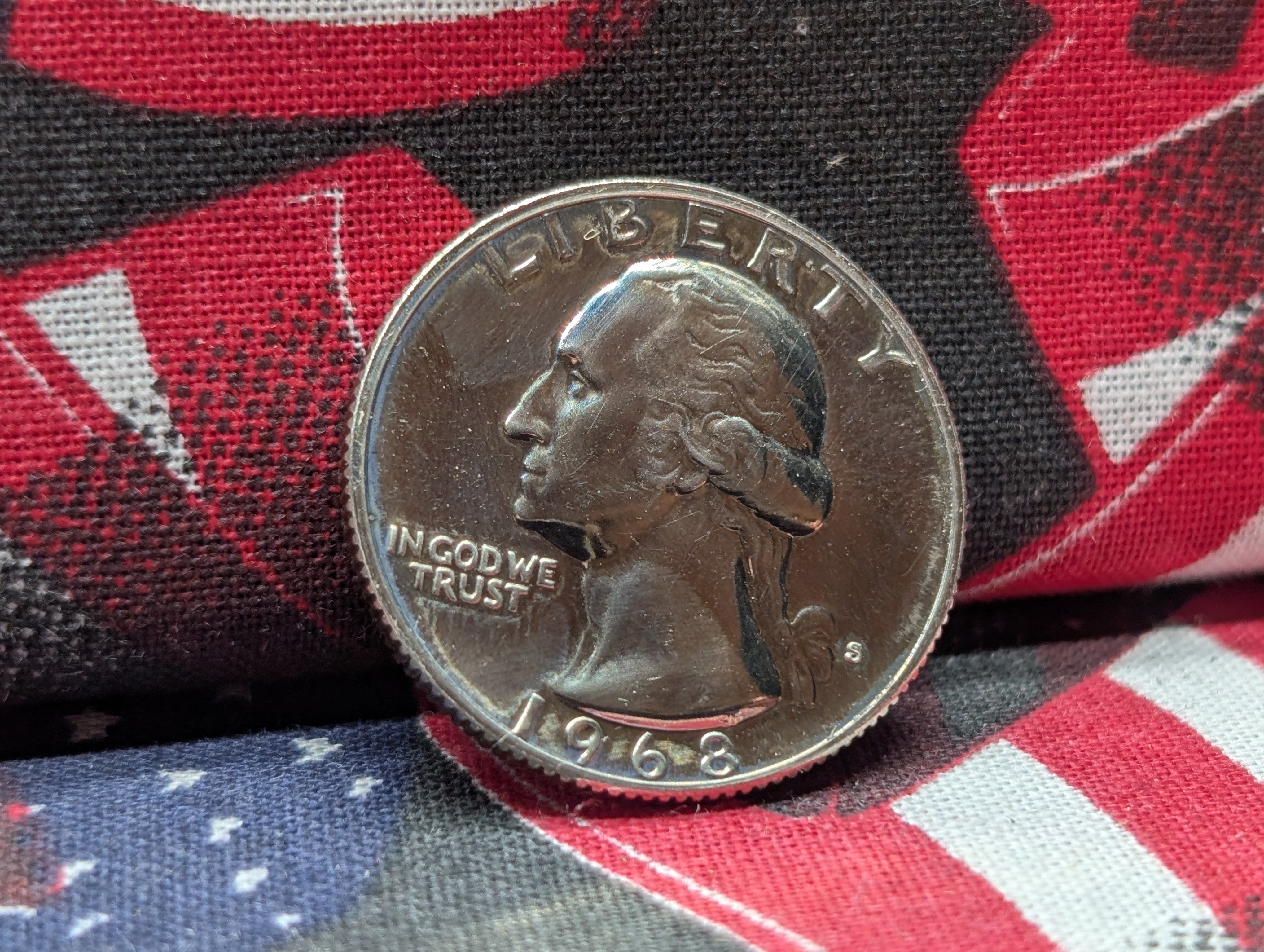 1968-S Proof Washington Quarter TYPE C Reverse