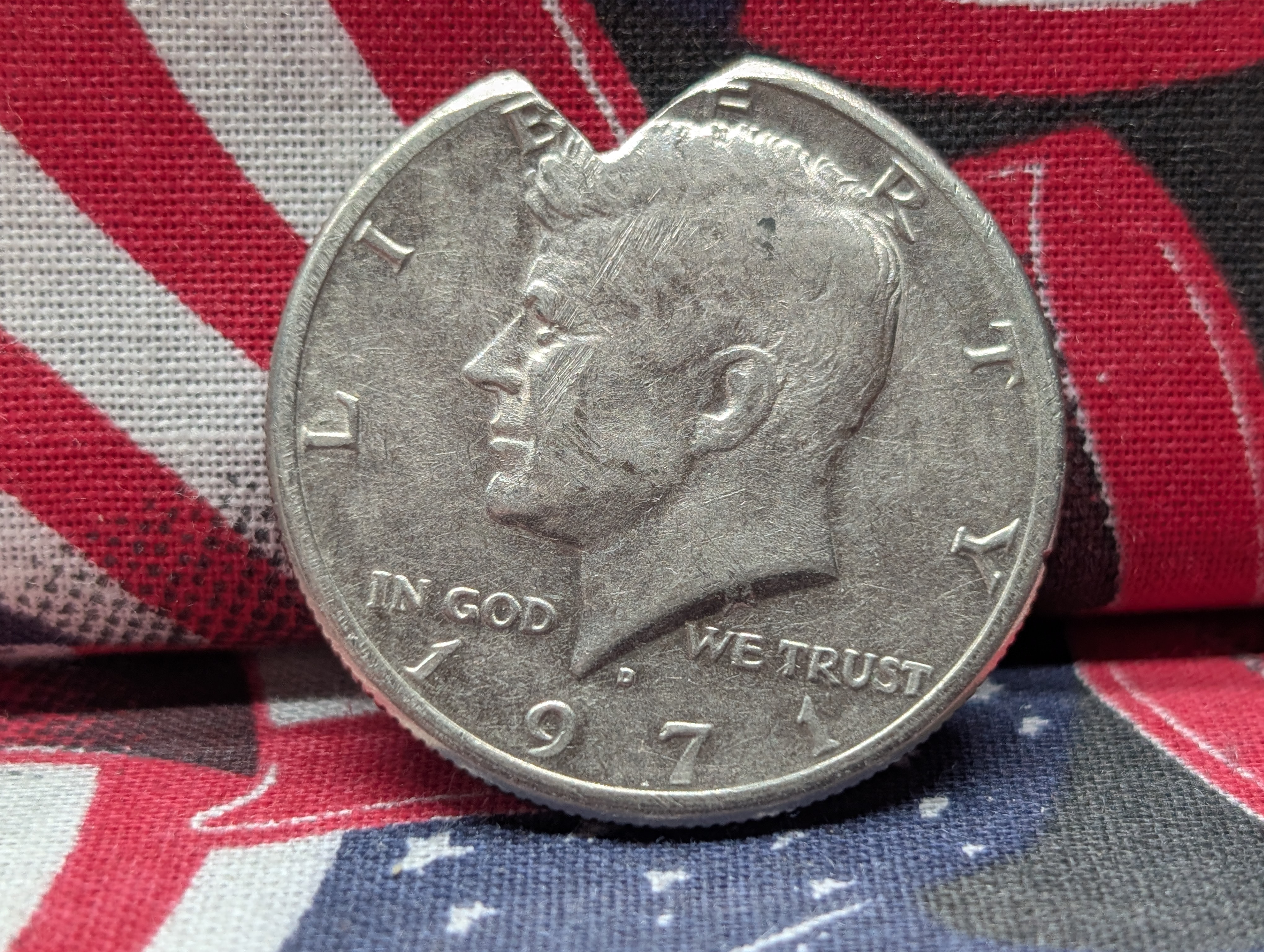 1971-D Kennedy Half Dollar - Corner Clip