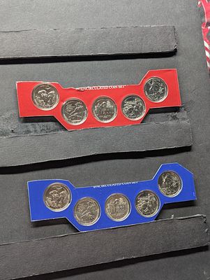 2016-P & D America the Beautiful Uncirculated Quarter Set Cut From OGP - (10) coins total. 2016-P 