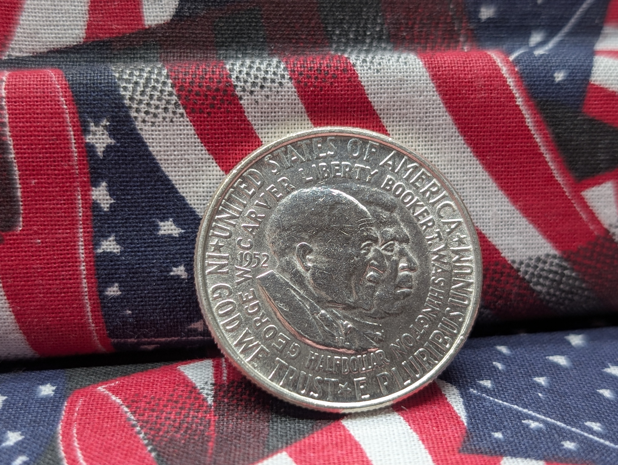 1952 George Washington Carver - Booker T. Washington Commemorative Half Dollar, 90% Silver