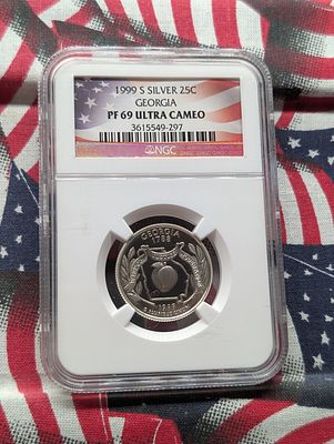 1999-S Georgia 90% Silver State Quarter NGC PF 69 Ultra Cameo Condition PLEASE NOTE Some coins 