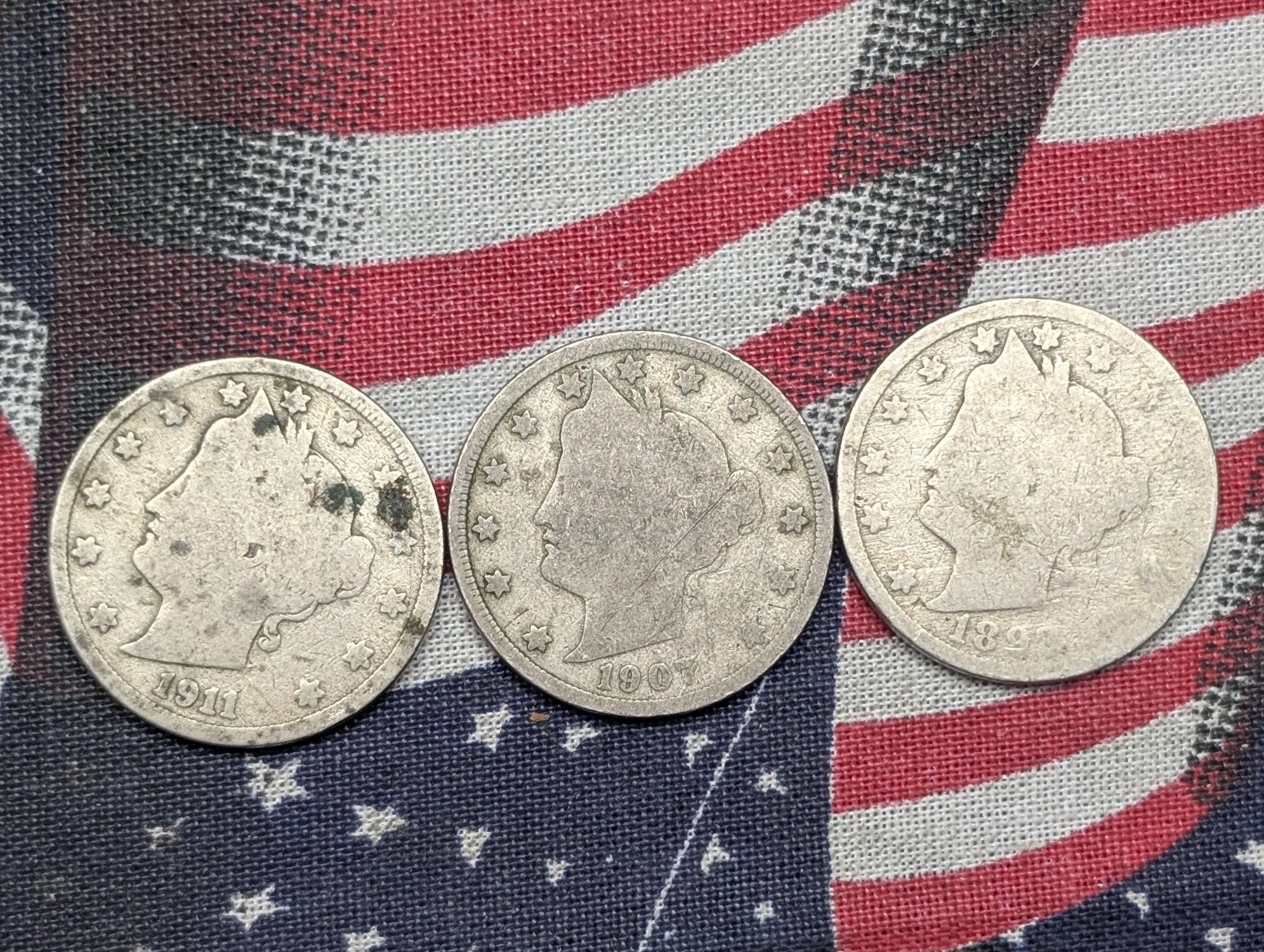 (9) Assorted Liberty V Head Nickels (1800-1900's), Over 100 Years Old!