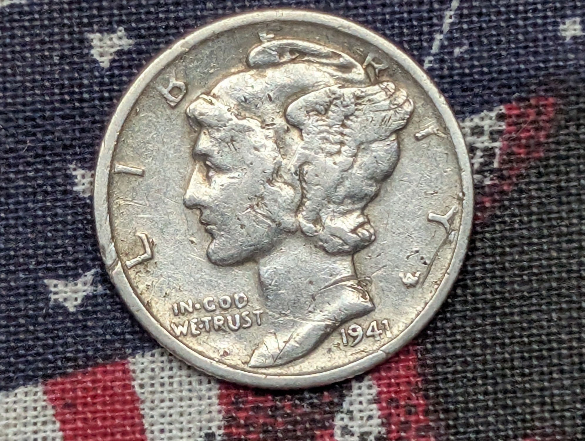 1941-S (WWII ERA), Mercury Dime, 85 Years old, 90% Silver