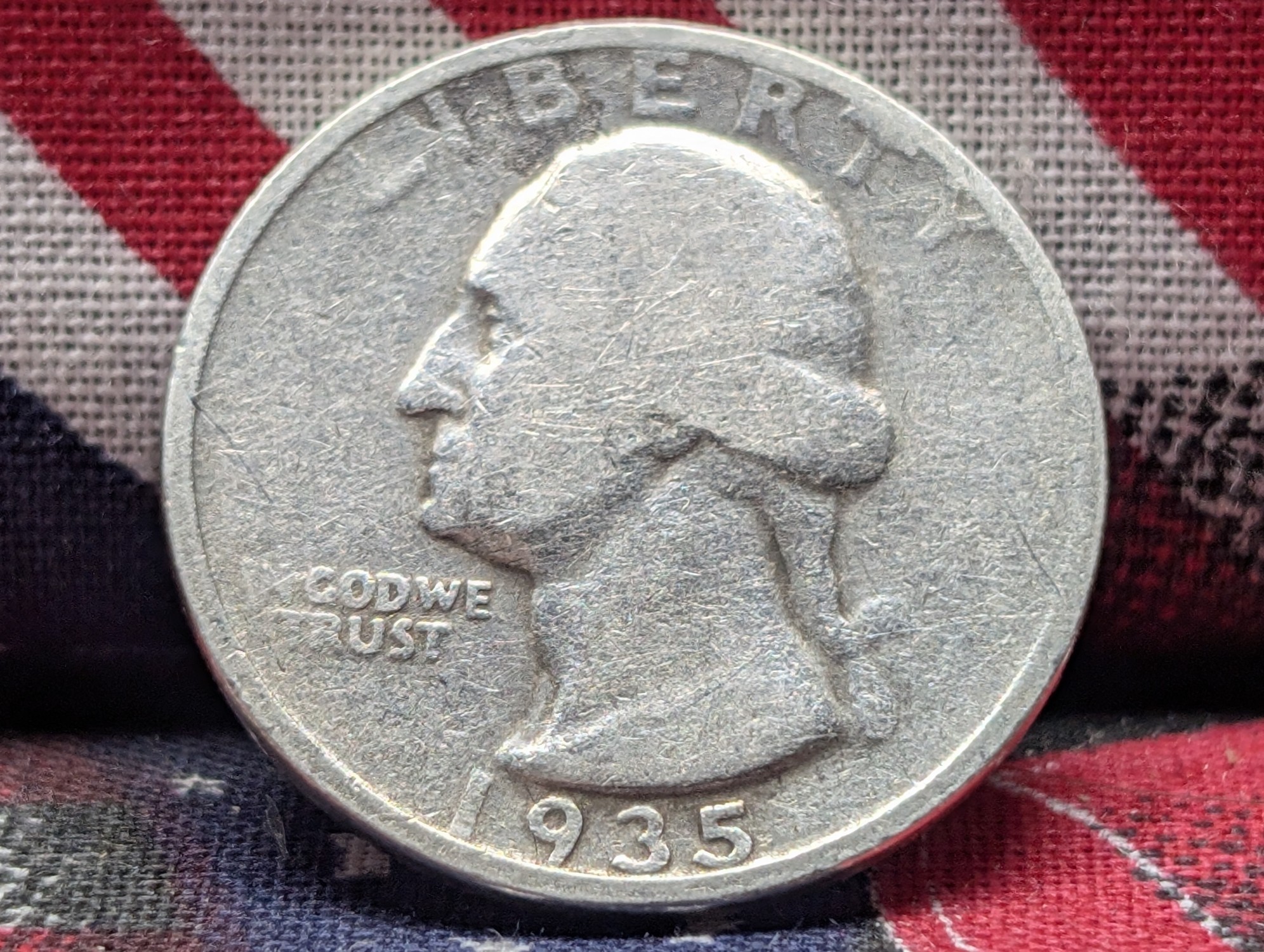 1935-D, (3rd Year) Washington Quarter, 91 Years old, 90% Silver