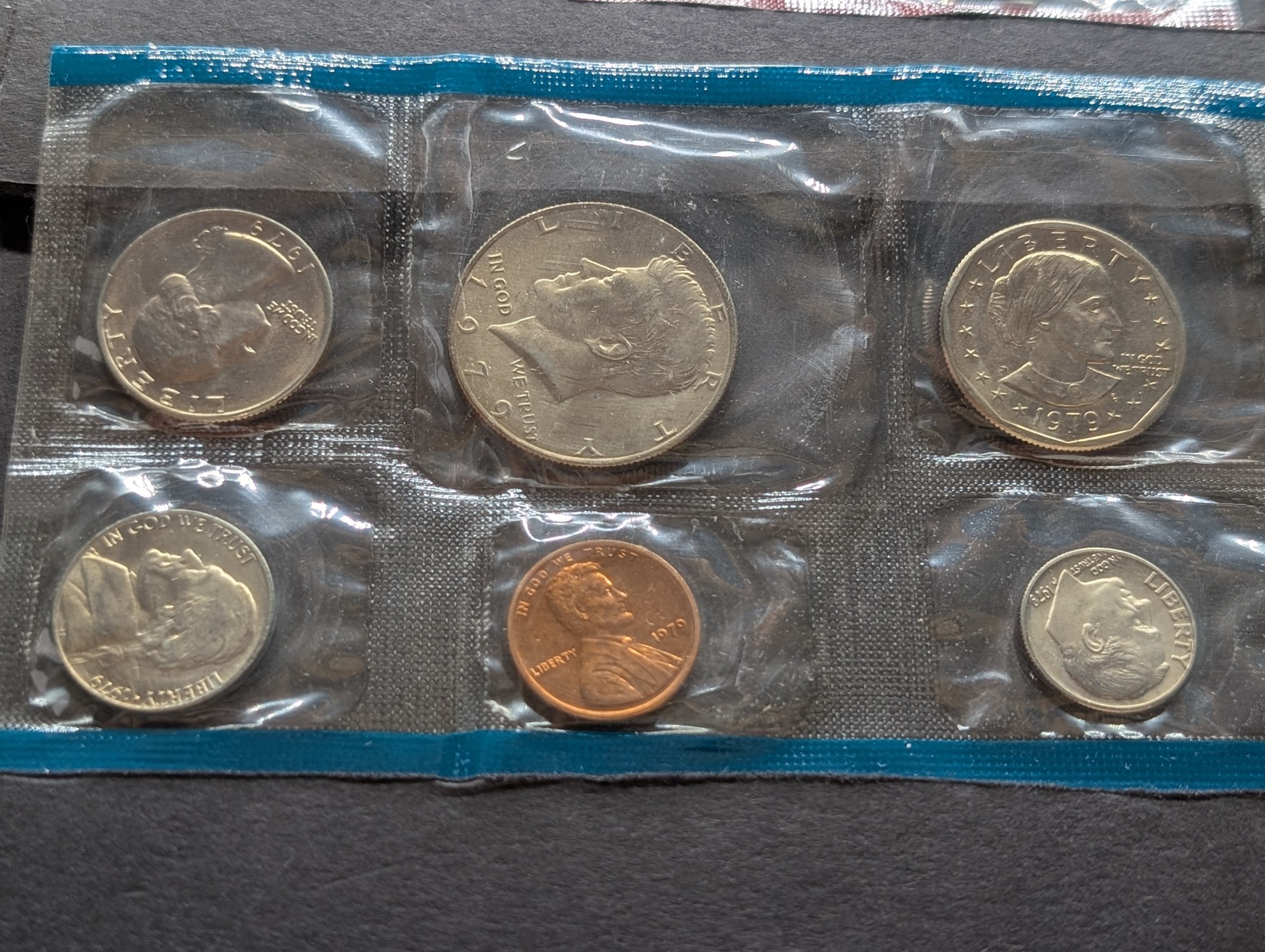 1979-P&D & 1980-P, D & S U.S. Mint Uncirculated Sets with Susan B. Anthony Dollars in OGP