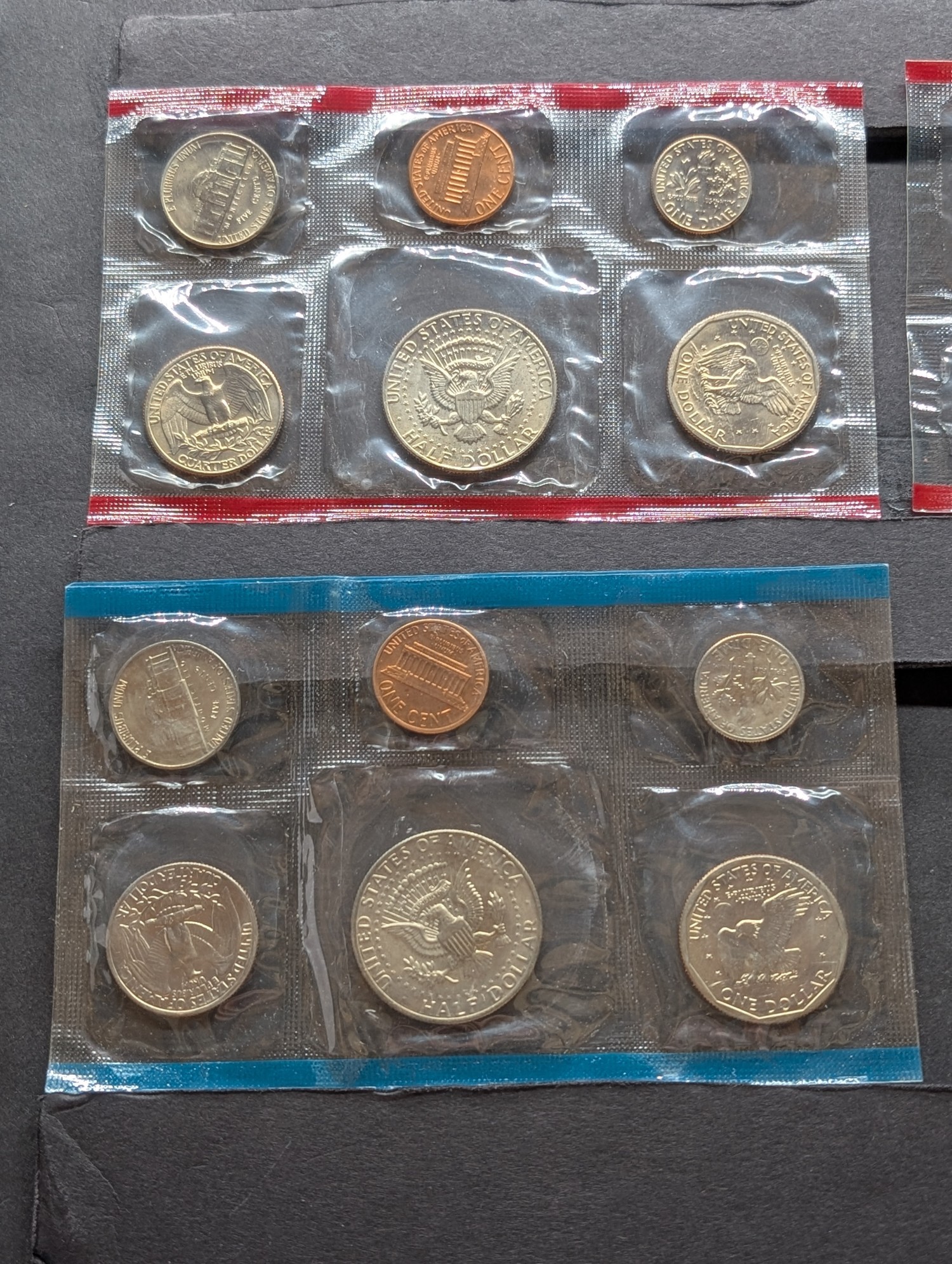 1979-P&D & 1980-P, D & S U.S. Mint Uncirculated Sets with Susan B. Anthony Dollars in OGP