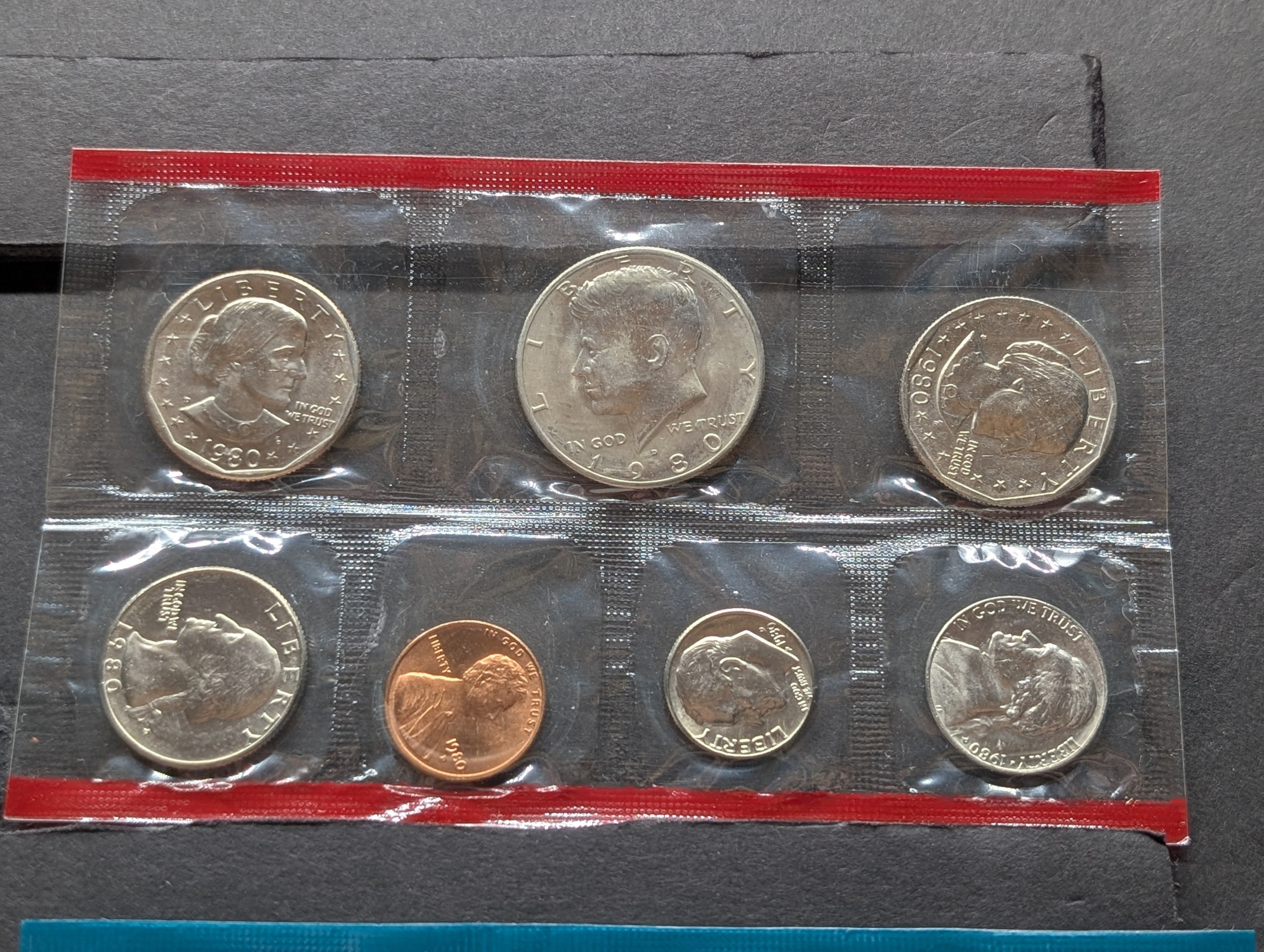 1979-P&D & 1980-P, D & S U.S. Mint Uncirculated Sets with Susan B. Anthony Dollars in OGP