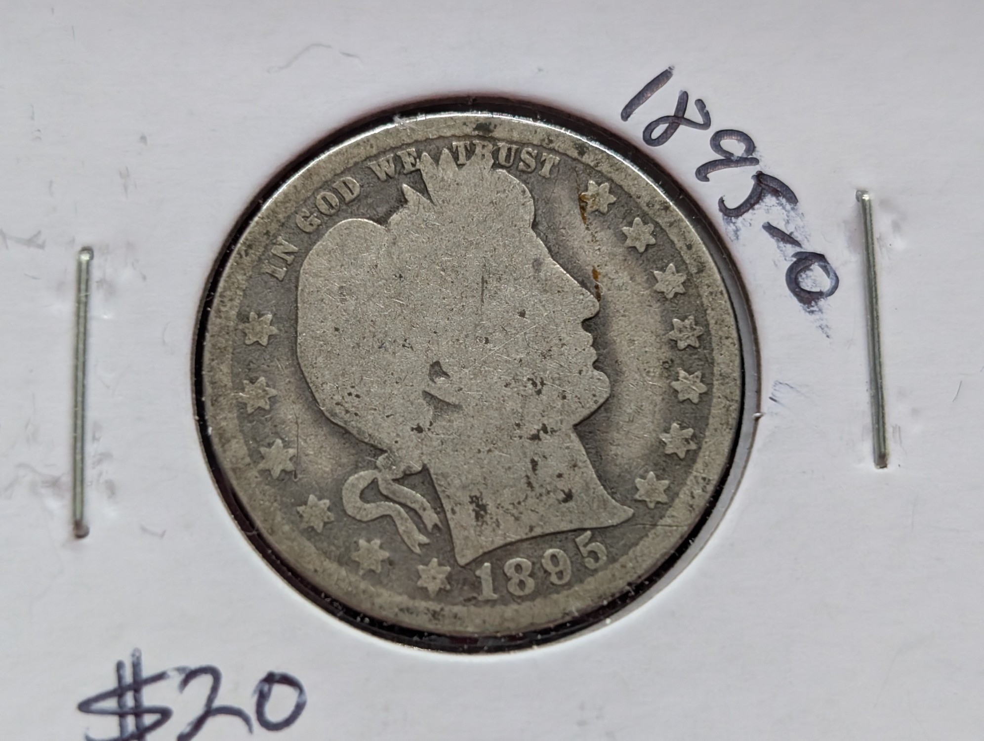 1895-O 90% Silver Barber Quarter