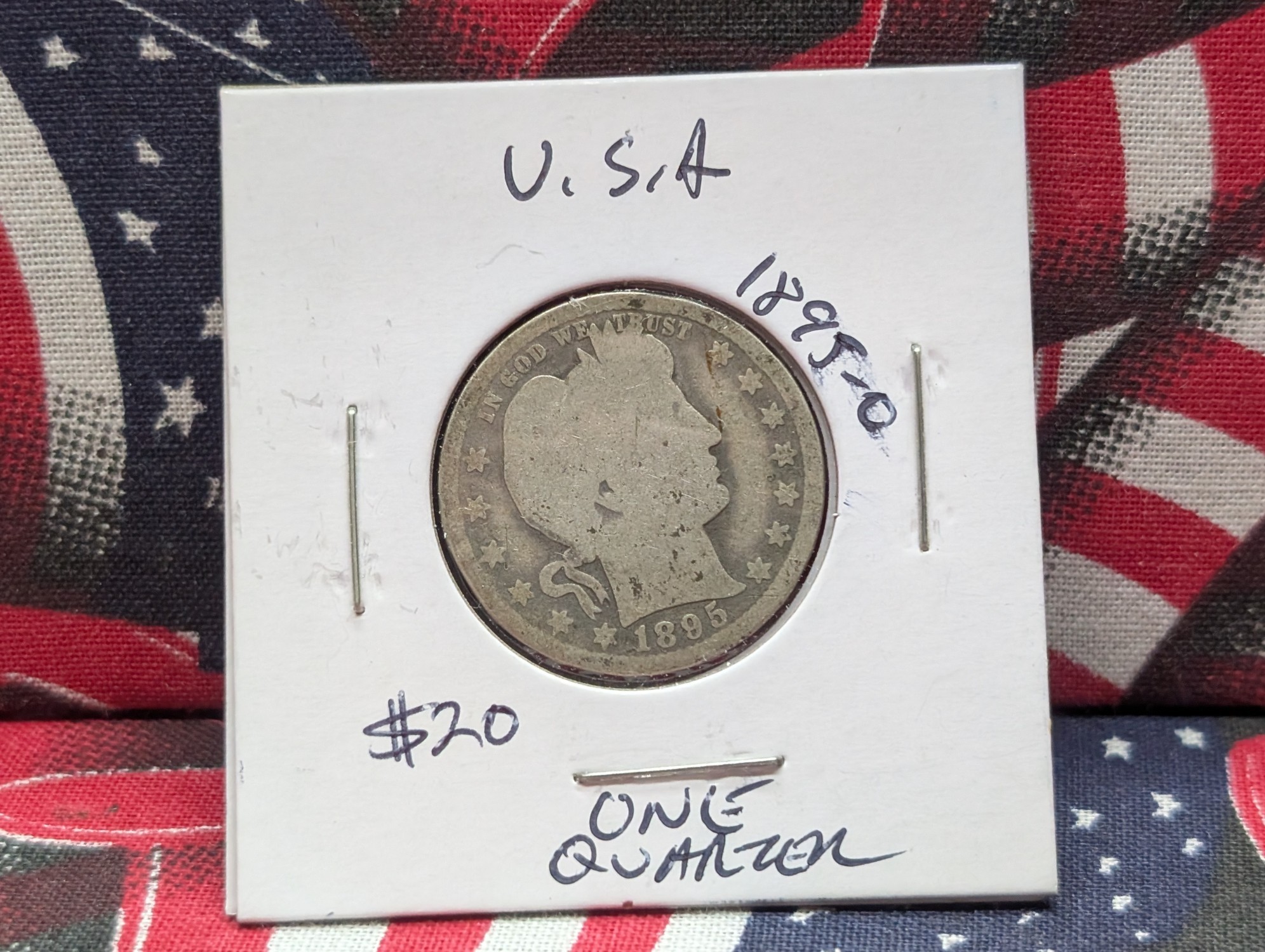 1895-O 90% Silver Barber Quarter