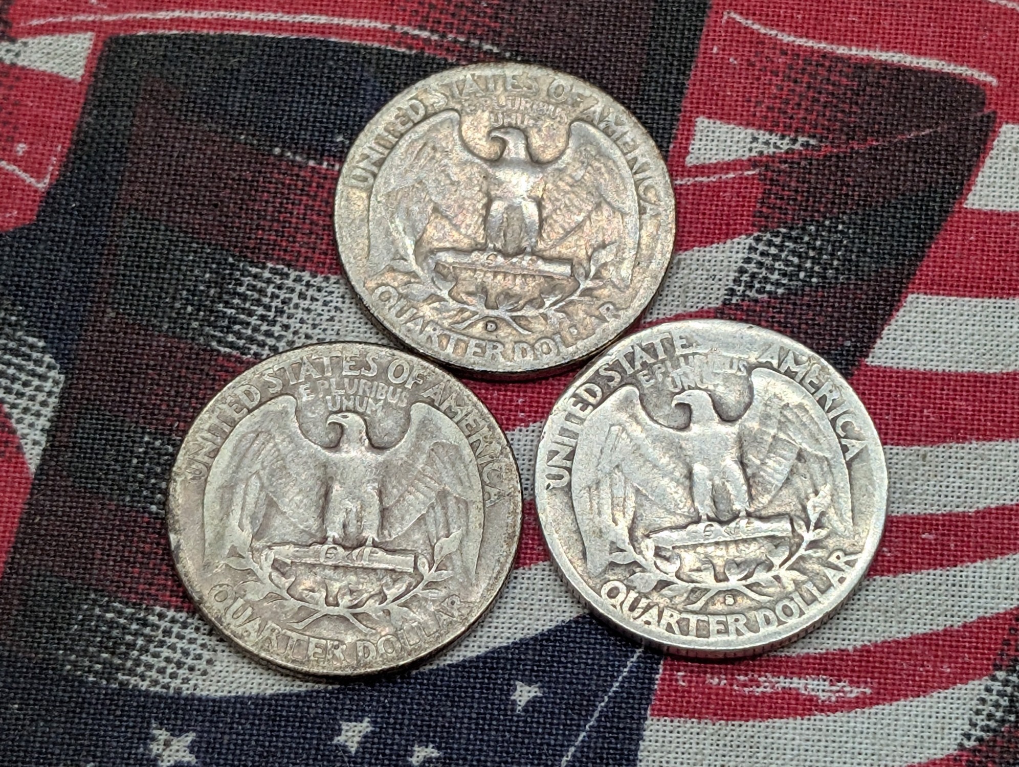 1942 P, D, & S 90% Silver Washington Quarters - Complete Year Set!