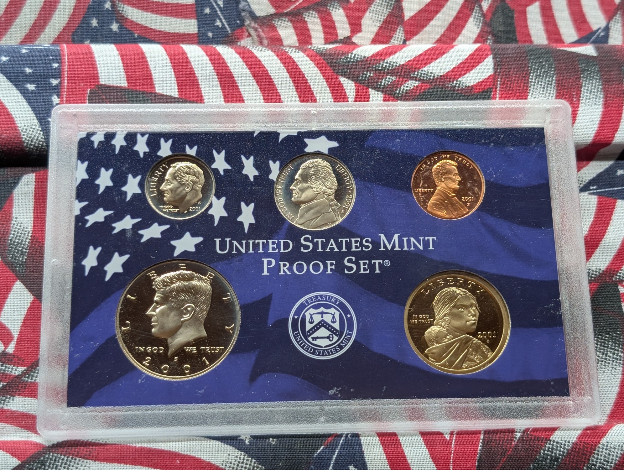2000-S & 2001-S U.S. Mint Proof Sets with State Quarters & Sacagawea Dollars in OGP w/ COA