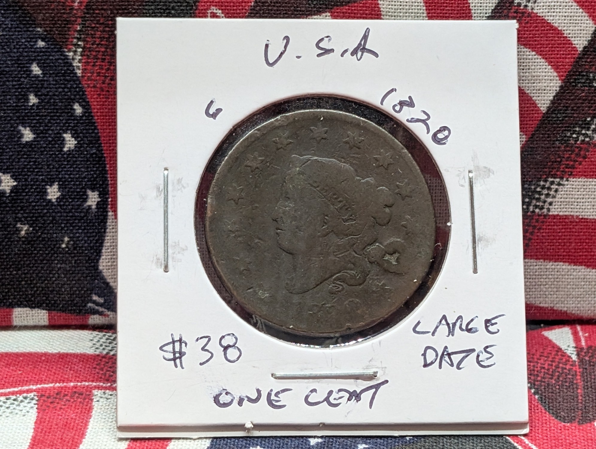 1820 Matron Liberty Head Large Cent - 206 Years Old!